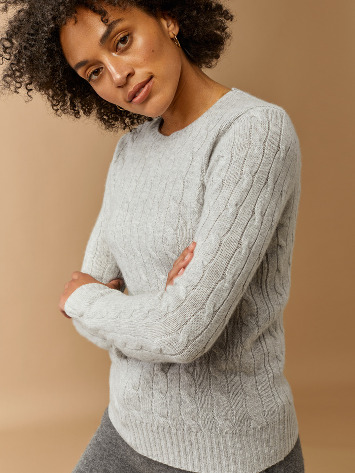 Women's Cable Knit Soft Goat Online Cashmere Woman Fashion 7gg Deep V Neck Knitting Fall Sweater For