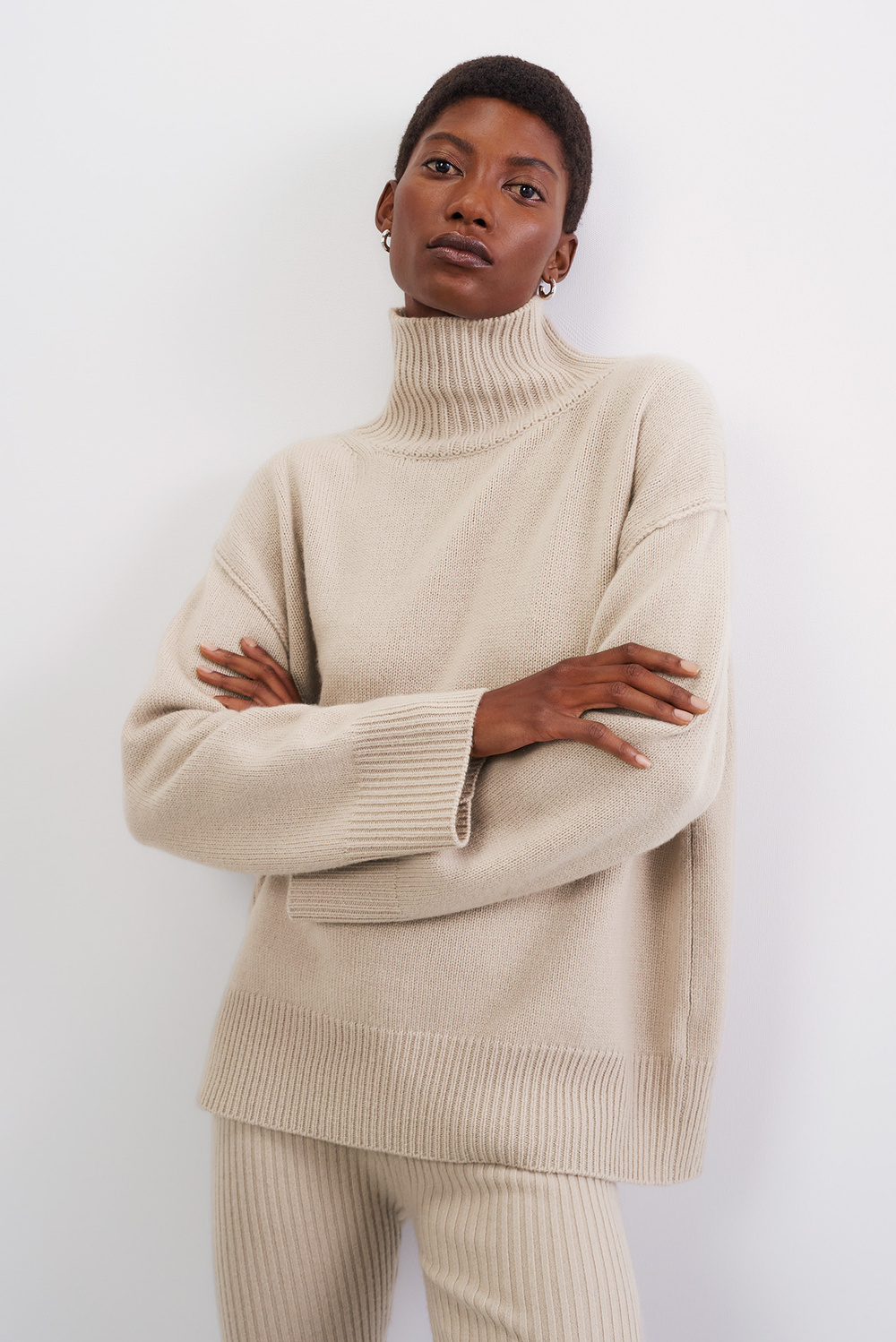 Soft Goat Women Boyfriend Turtleneck