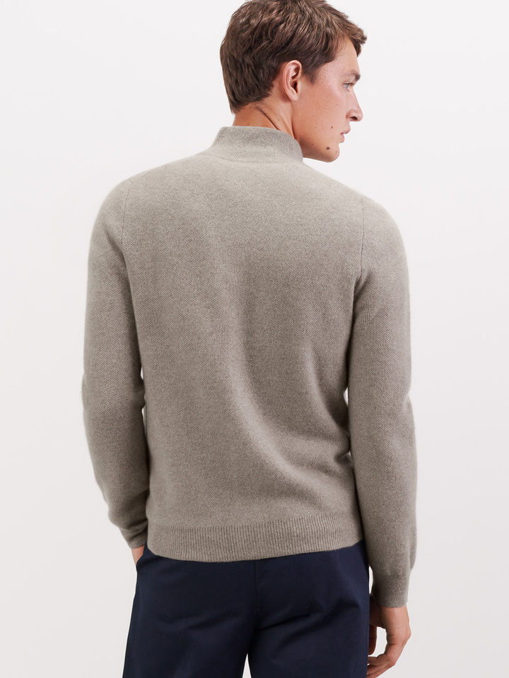 Men's Waffle Knit Cardigan - Soft Goat 