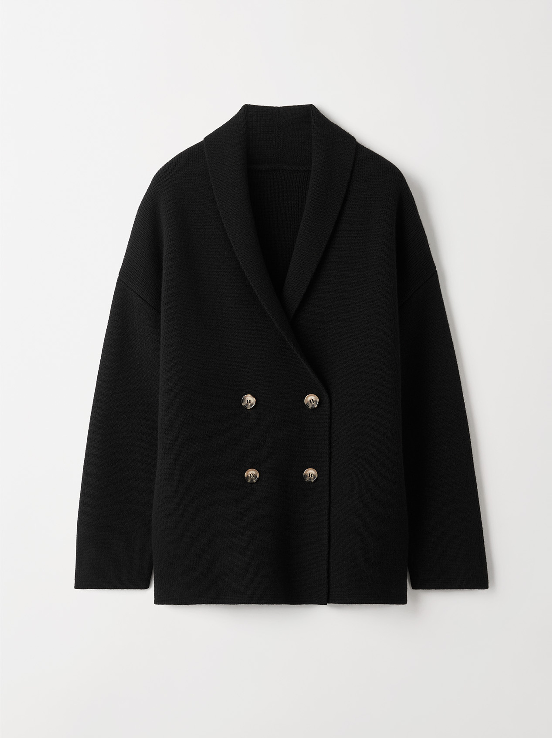 Double Breasted Cardigan Black 1