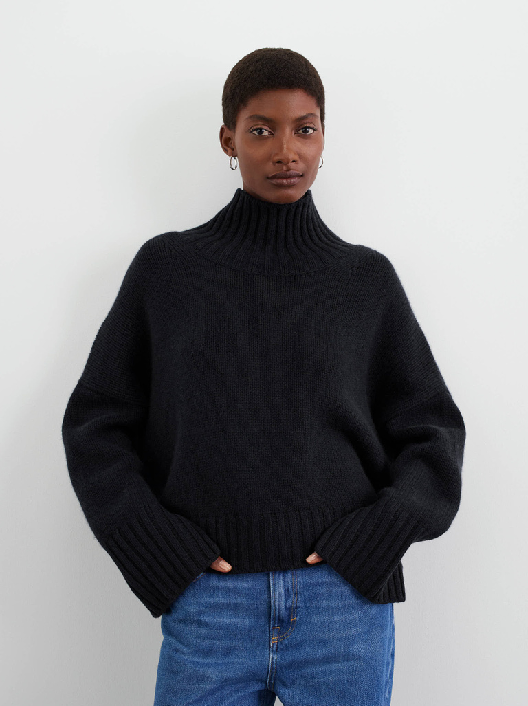Girlfriend Turtleneck Turtlenecks Black Soft Goat
