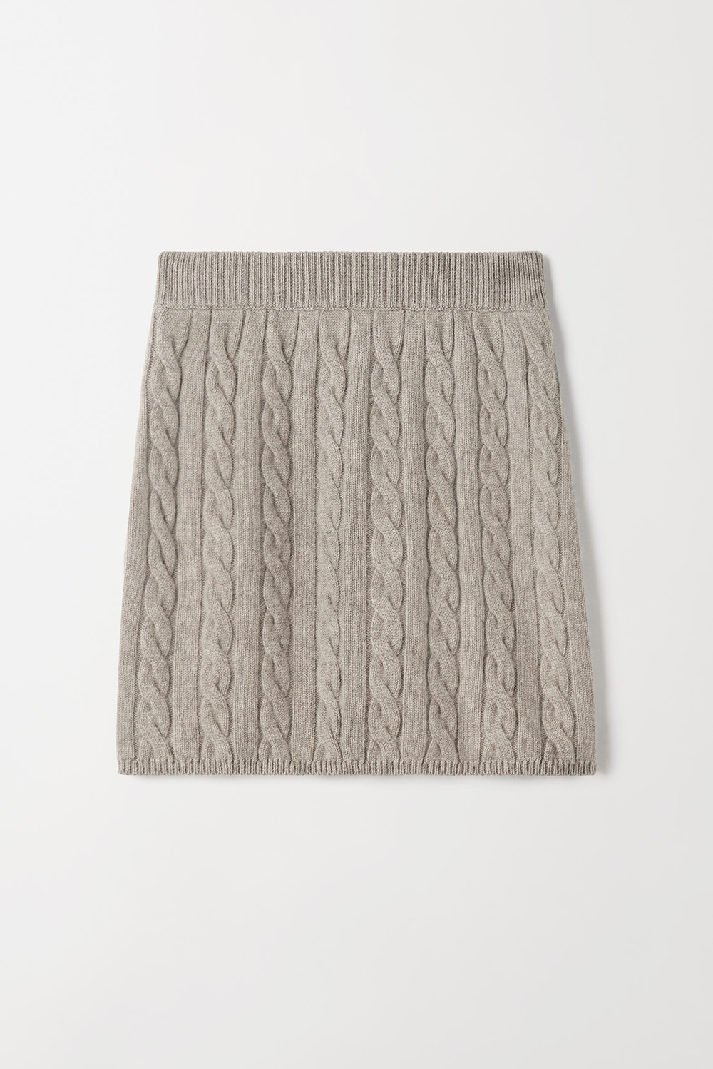 Cable Knit Skirt - Bottoms - Greige | Soft Goat