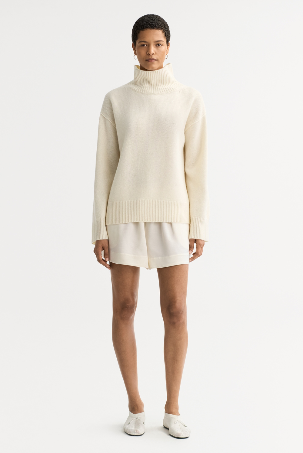 Brushed short sleeve turtleneck - Shortsleeves - Dahlia | Soft Goat