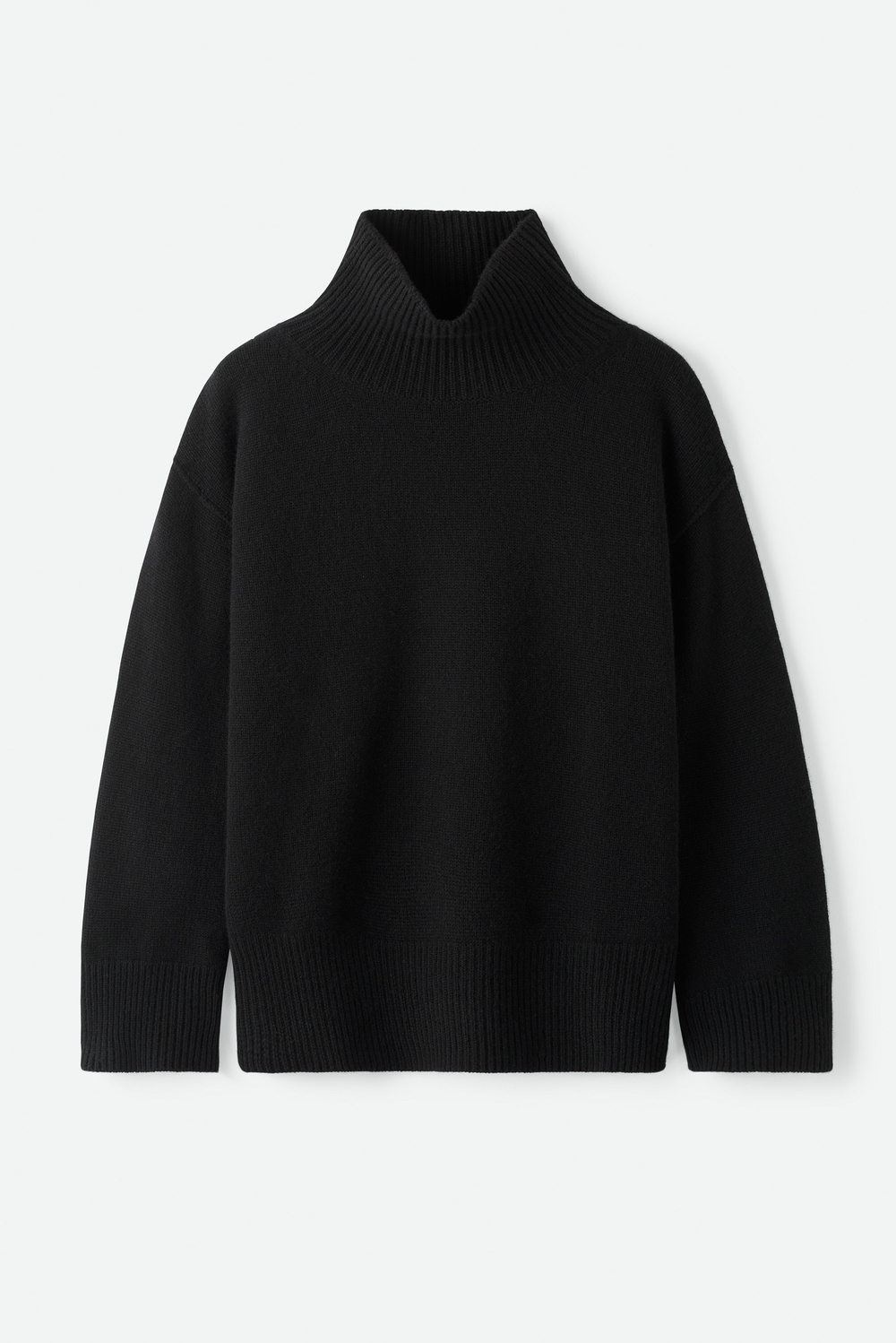 Boyfriend Turtleneck - Turtlenecks - Black | Soft Goat