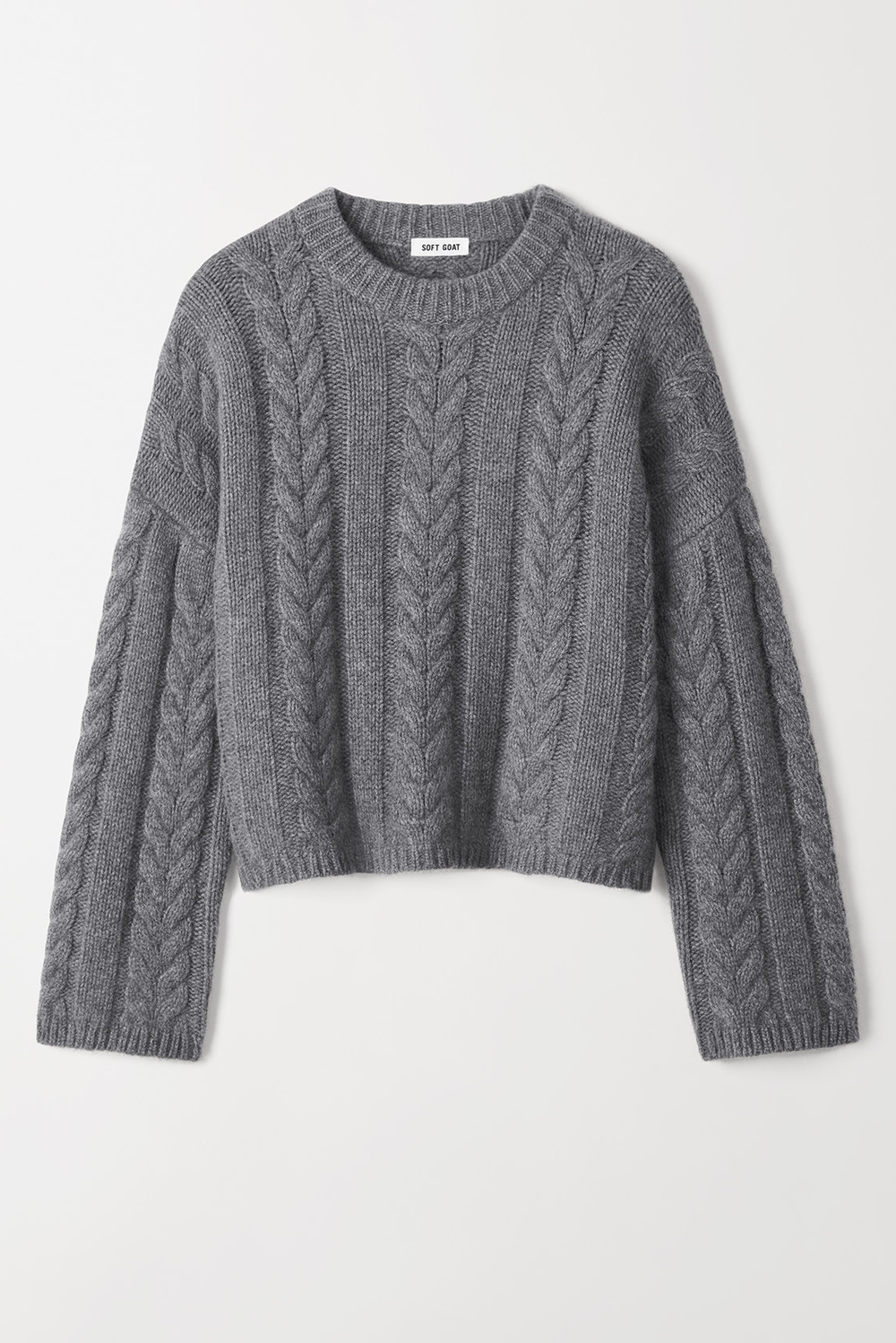 Chunky Cable Knit - Tops - Greige | Soft Goat