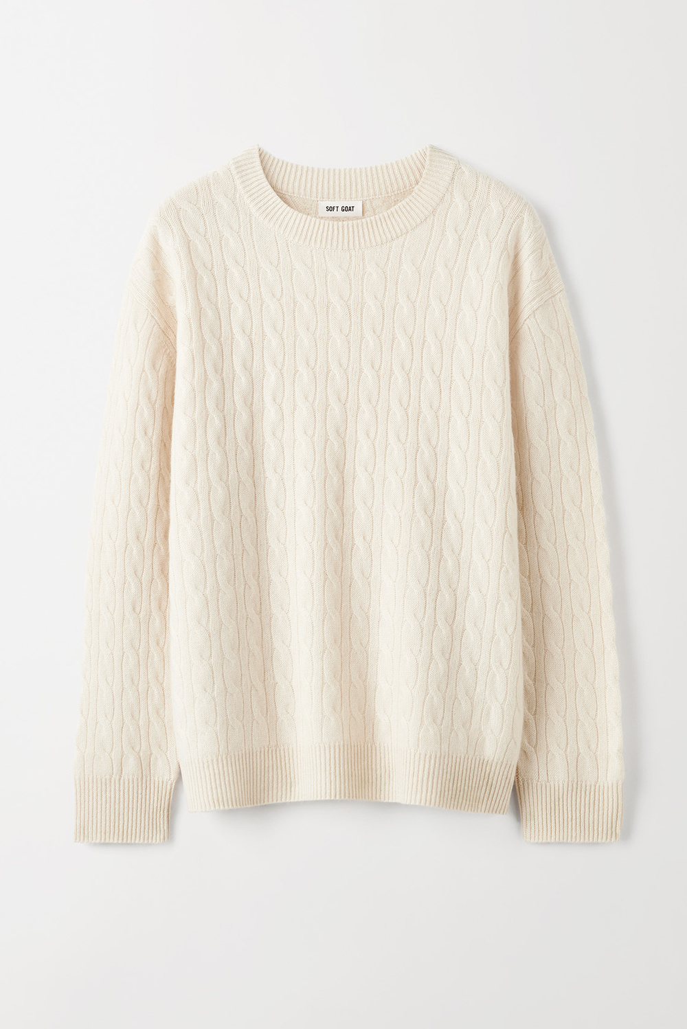 ［mideal］shaggy knit ensemble（white） Men's Cable Knit - Tops - Feather White | Soft Goat