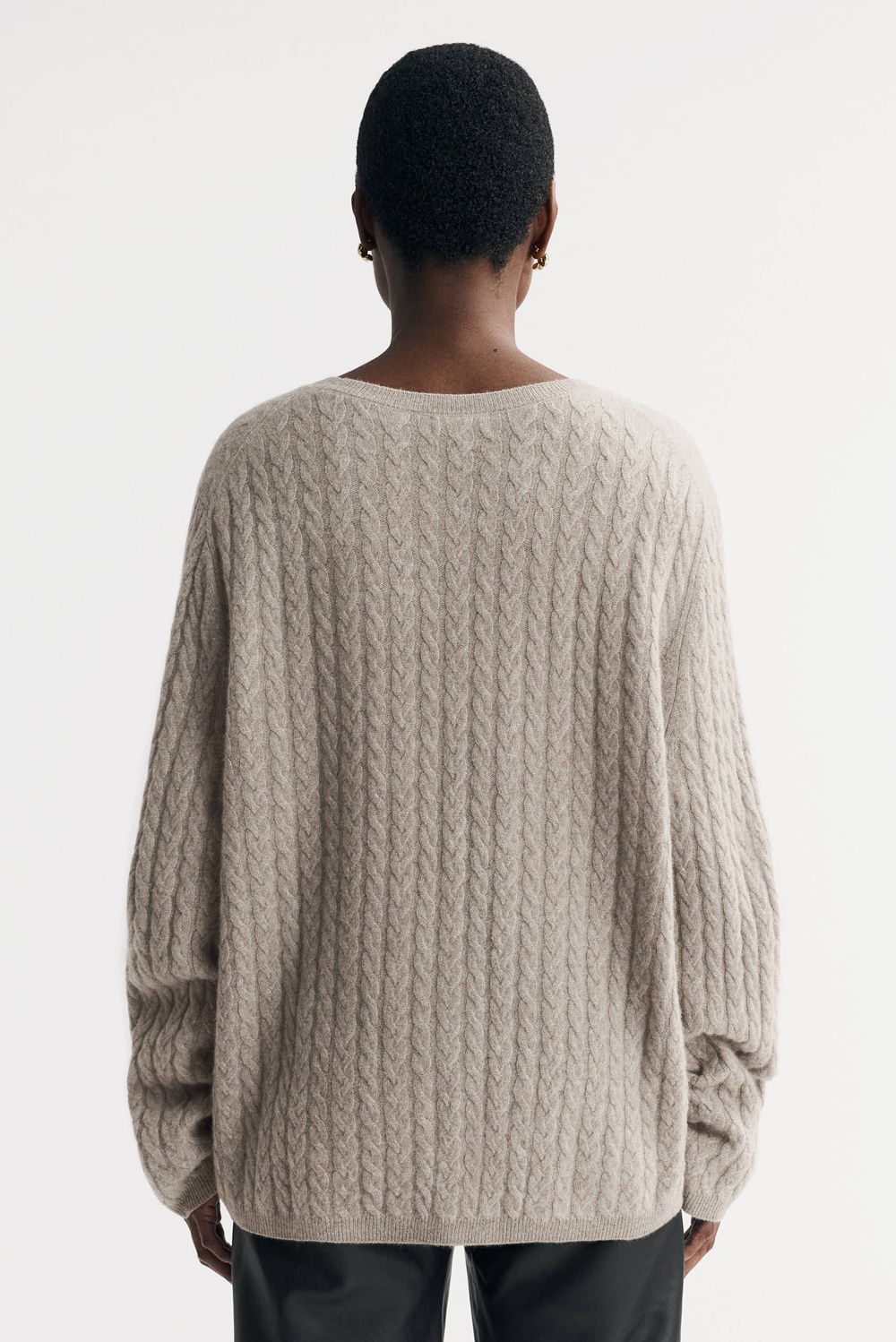 【SATIIIZ】Ote Recycle Cable Knit Mixed Cable Cotton Knit Sweater - Khaki | One Teaspoon USA