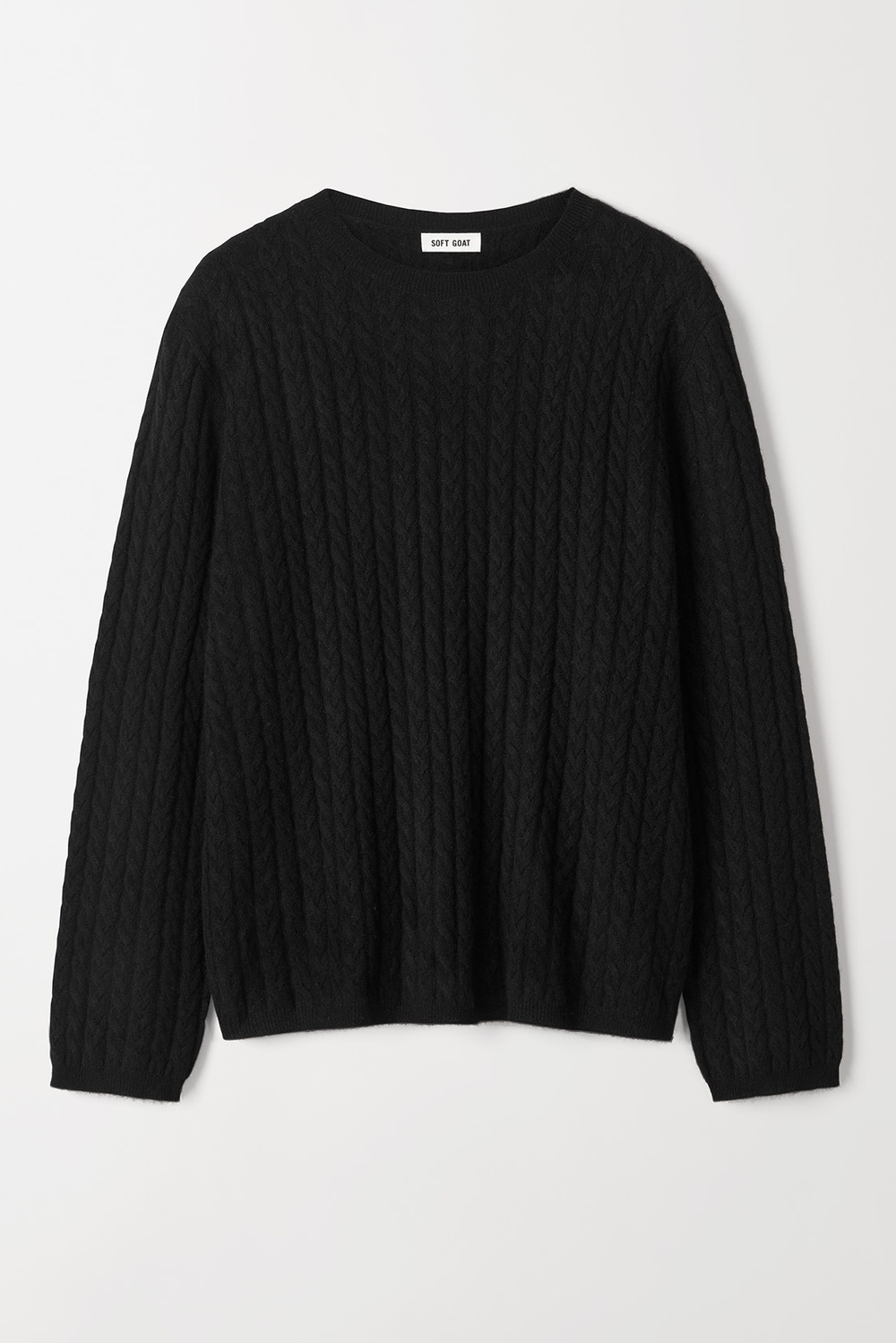 Oversize Cable Knit - Tops - Greige | Soft Goat