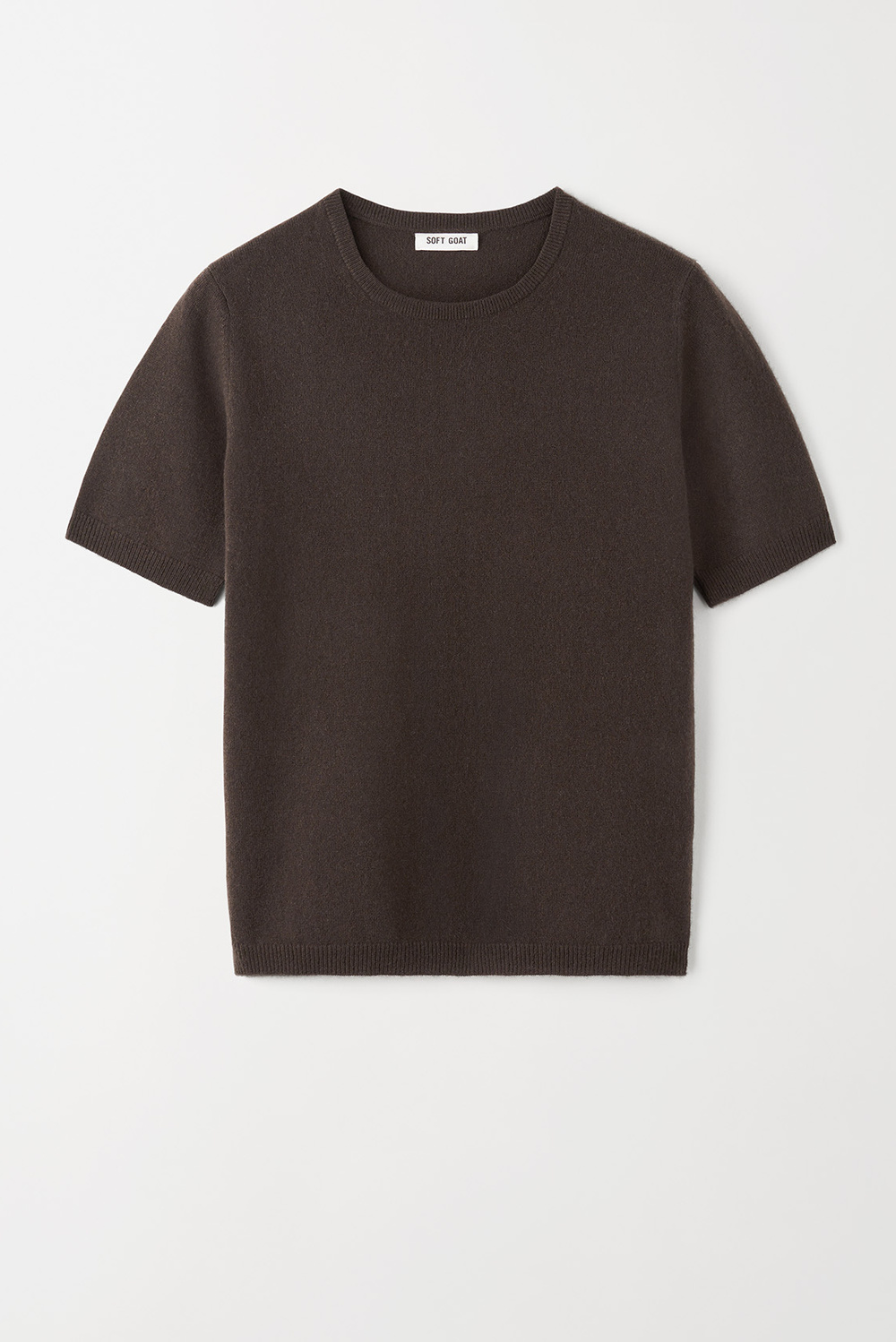 Short Sleeve Crewneck - Tops - Chocolate | Soft Goat