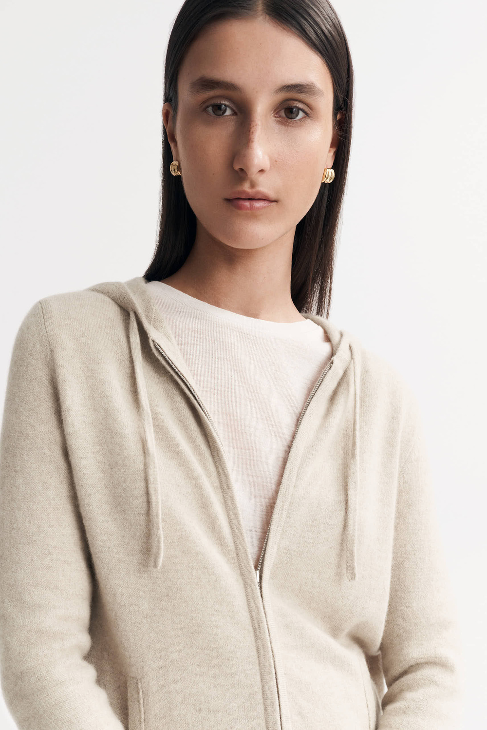 トップス WOOL CASHMERE ZIP HOODIE Wool Cashmere Zip Up Hoodie in Vince Products Women | Vince