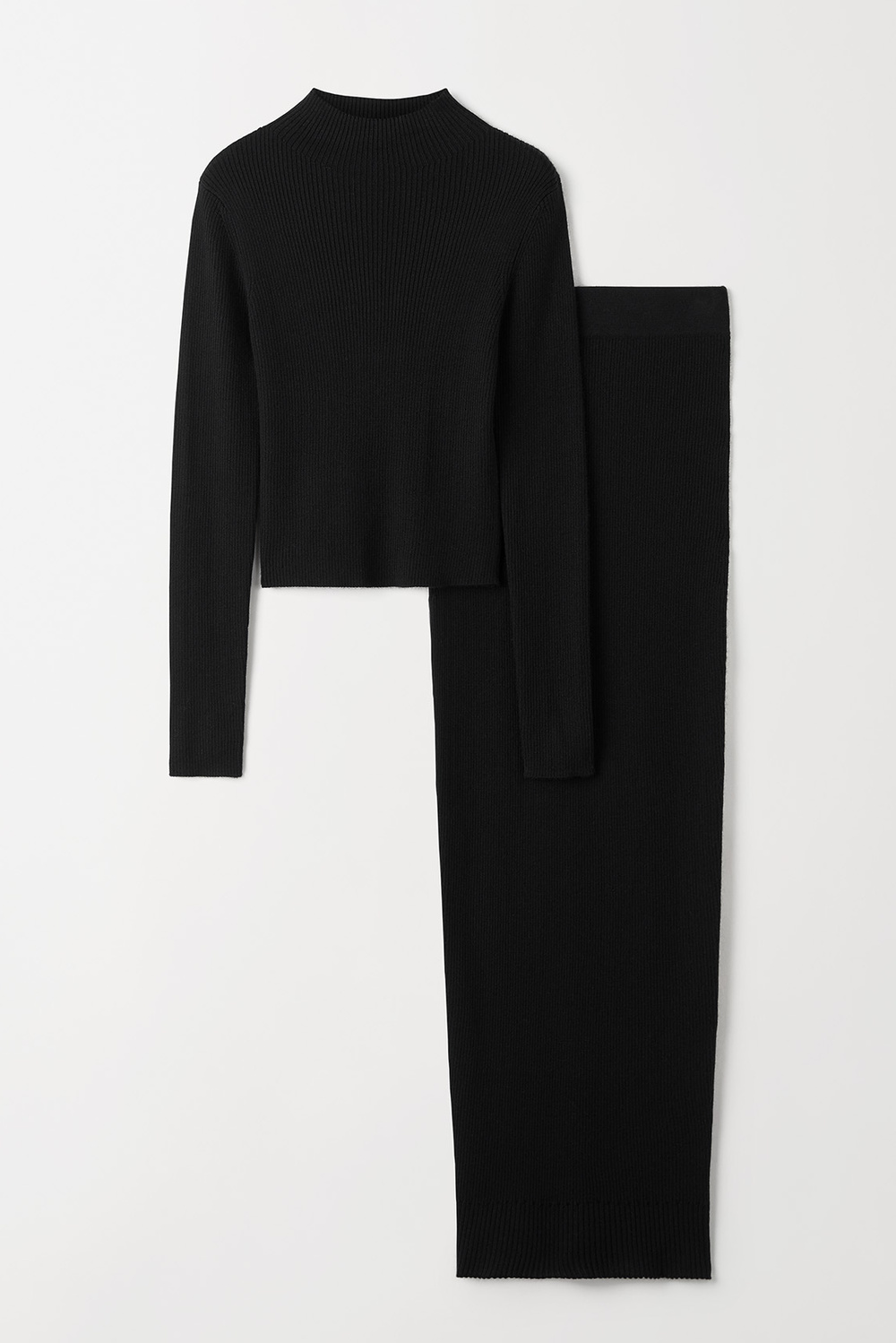 Siena Bicolor Rib Knit Set Black 美品 Siena Bicolor Rib Knit Set