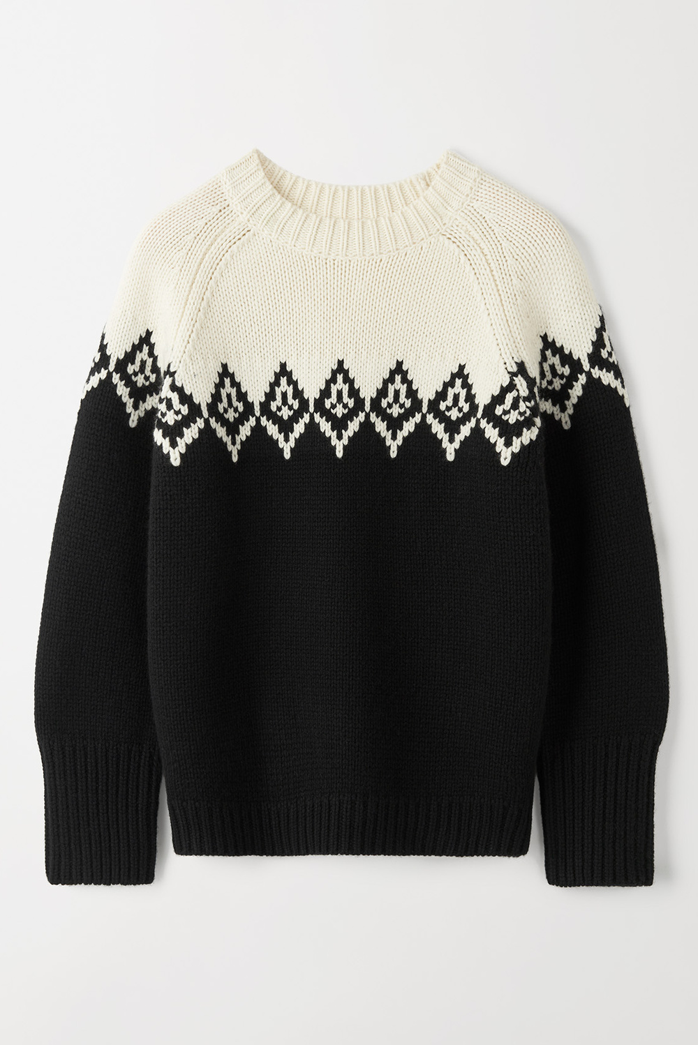 Fair Isle Crewneck - Women - Black | Soft Goat