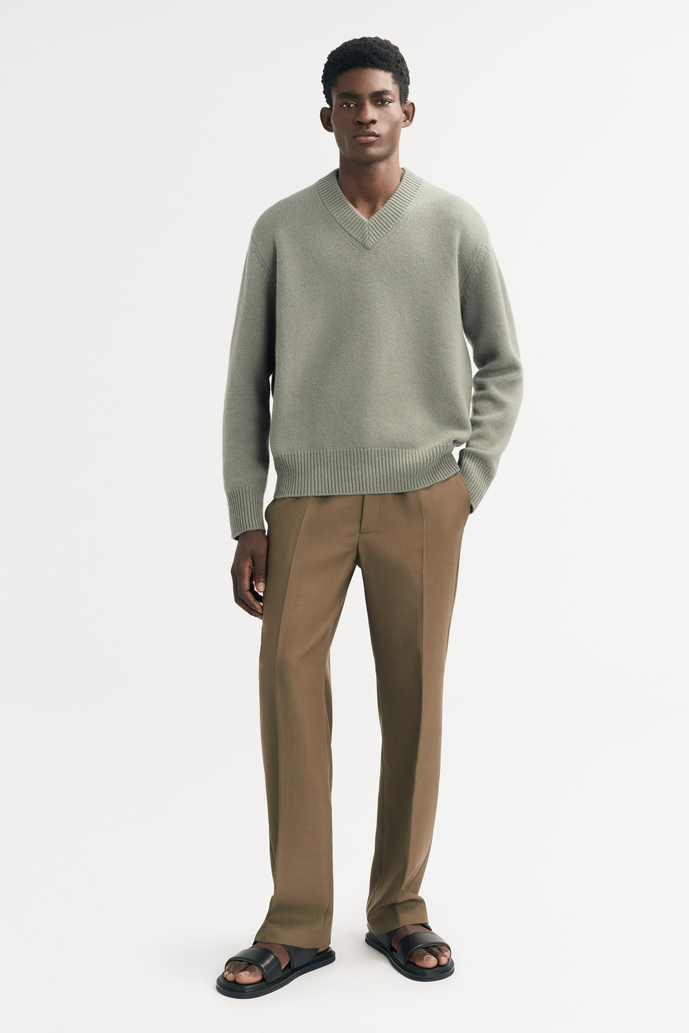 V Neck sweat ジプソフィア Oversize V-Neck Sweat Shirt - D.Grey – LÝFT