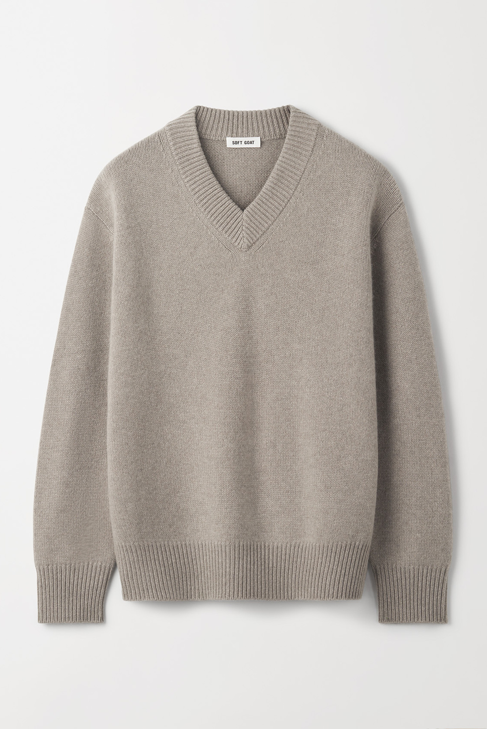 Men's V-neck - V-Necks - Greige | Soft Goat