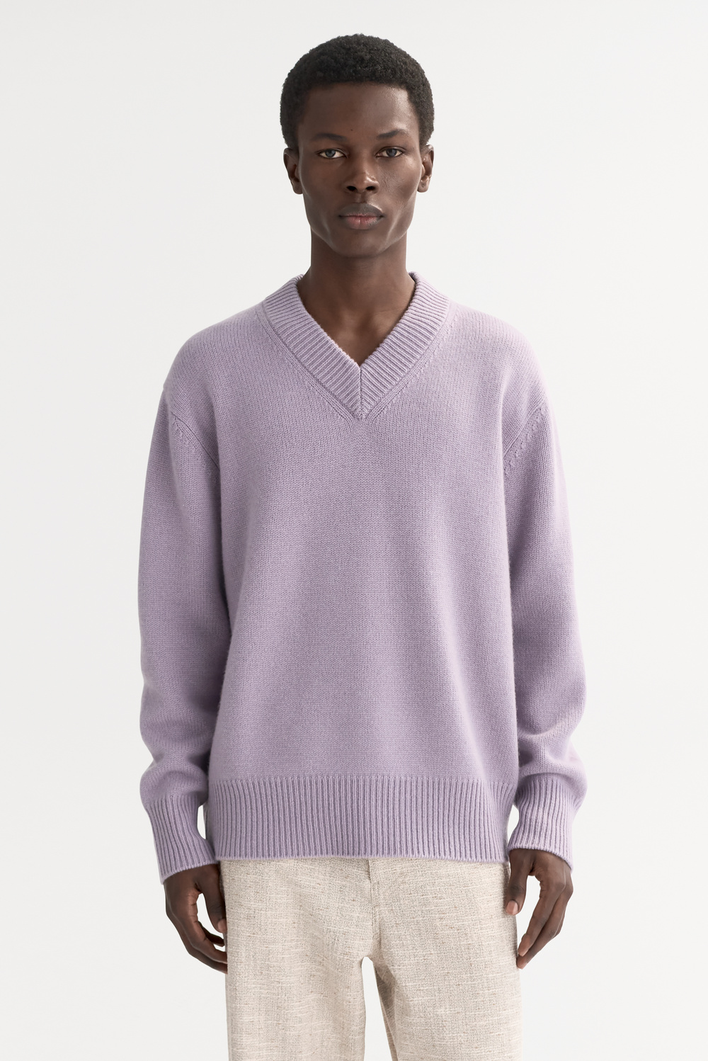 Men's V-neck - Products - Chalk | Soft Goat