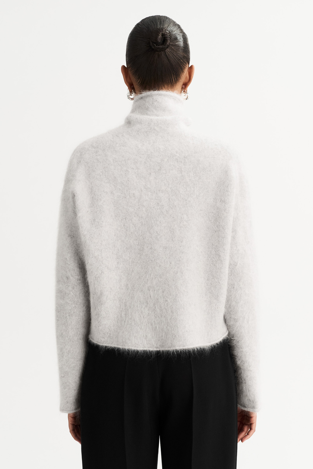 【SCENERITY】Turtleneck brushed sweatshirt Brushed Turtleneck - Turtlenecks - Greige | Soft Goat