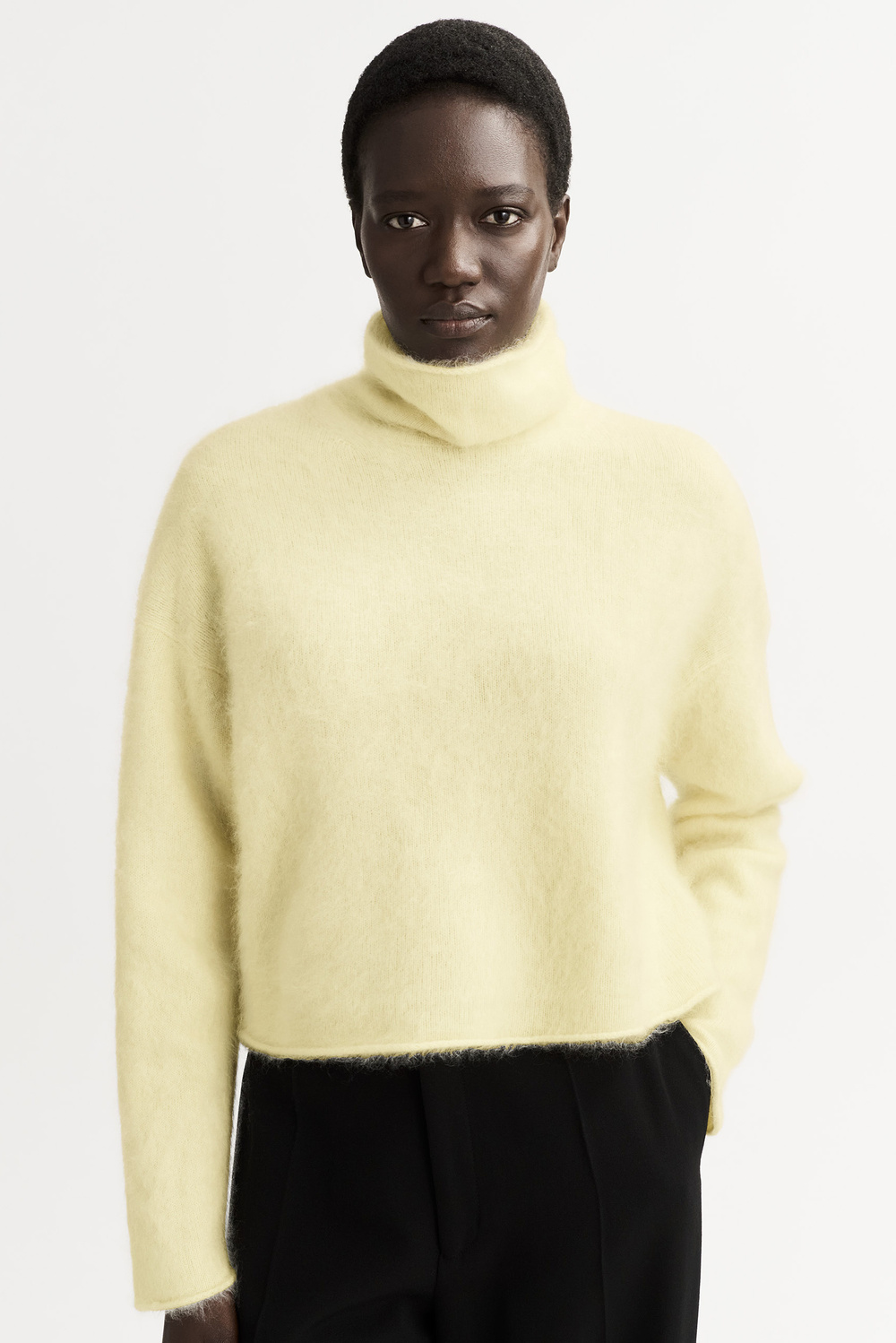 Brushed Turtleneck - Turtlenecks - Chalk | Soft Goat