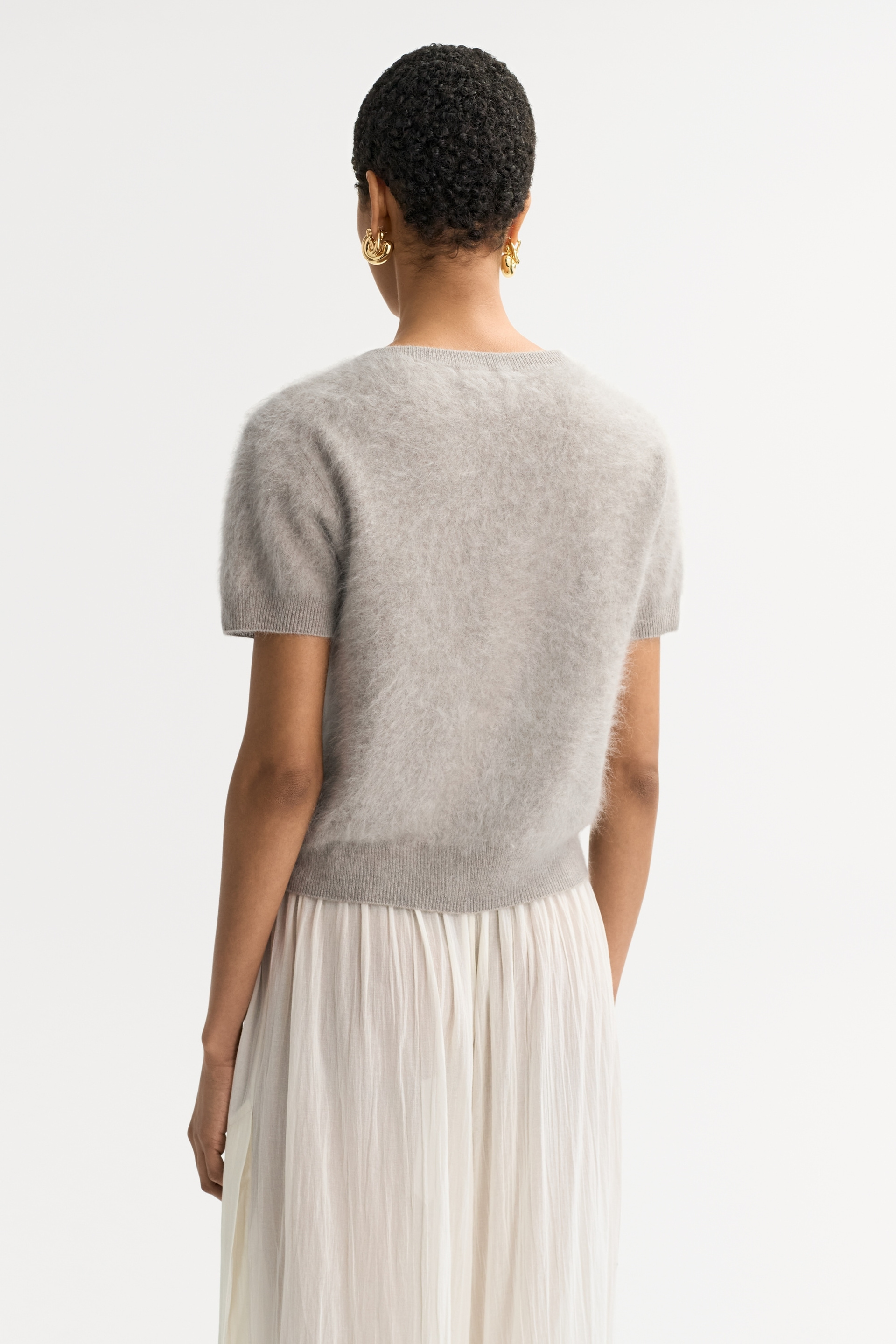 Brushed short sleeve cardigan 3