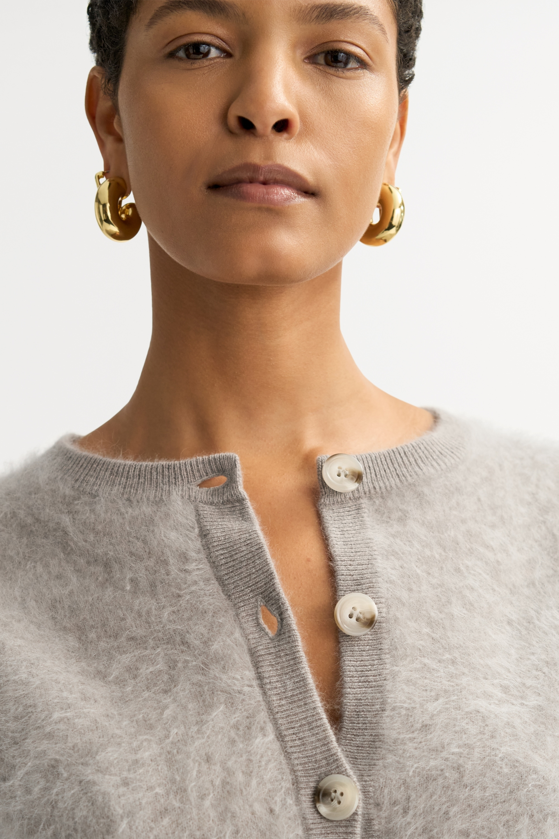 Brushed short sleeve cardigan 4