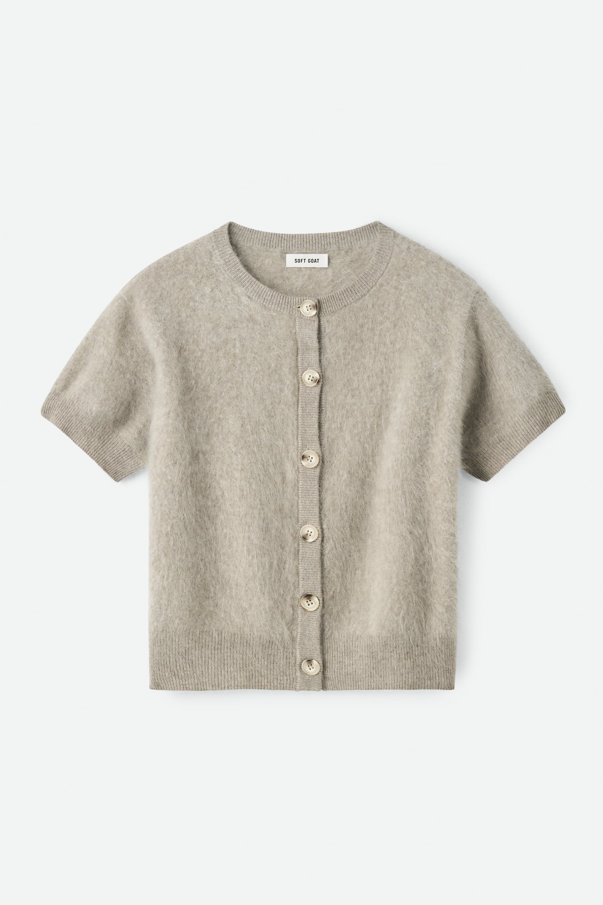 Brushed short sleeve cardigan 1