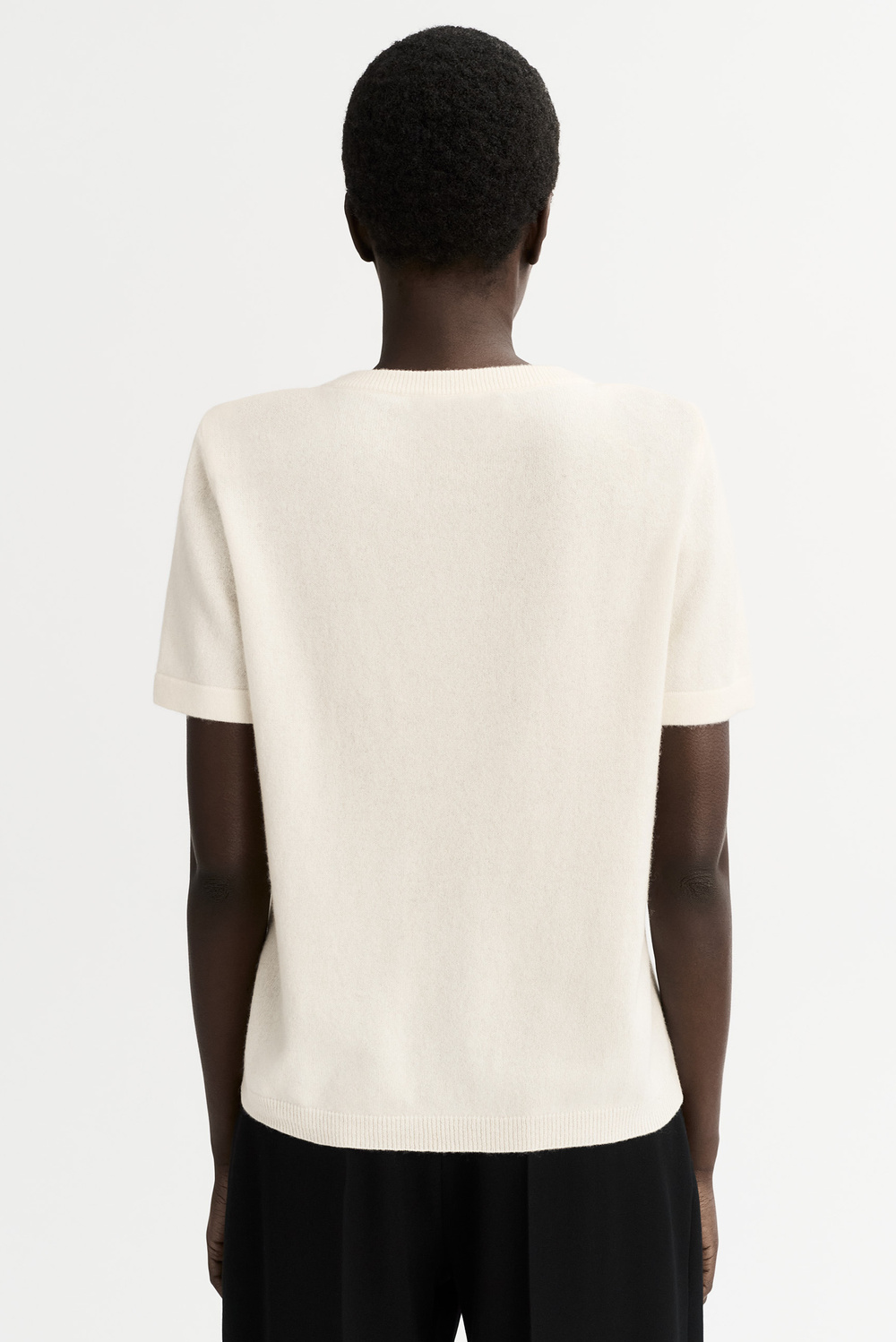 Padded Shoulder T-shirt - Shortsleeves - Feather White