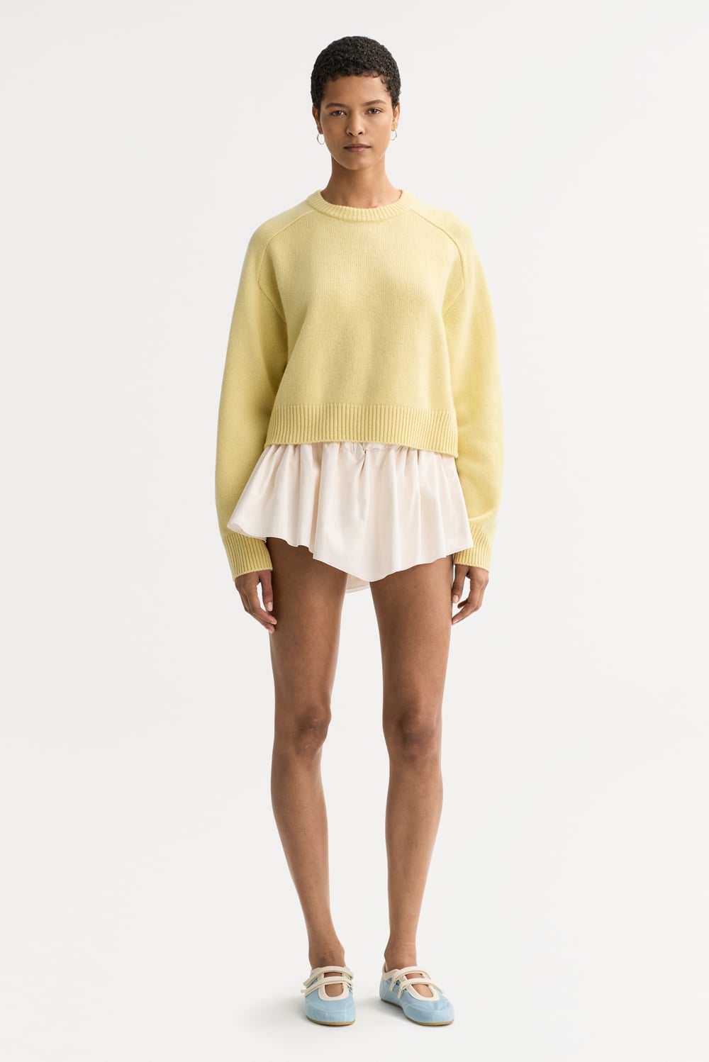 Cashmere top - Crewnecks - Honeydew yellow | Soft Goat