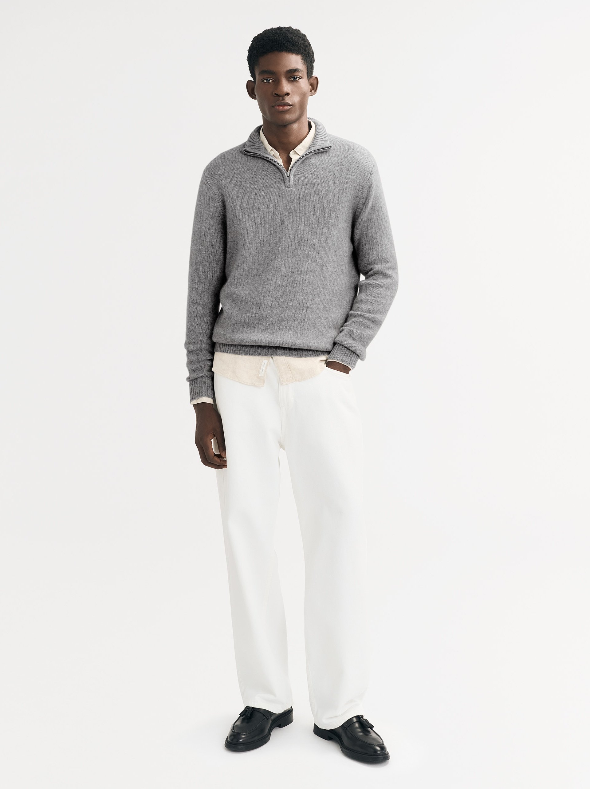 Men's Chunky Half Zip Grey 2