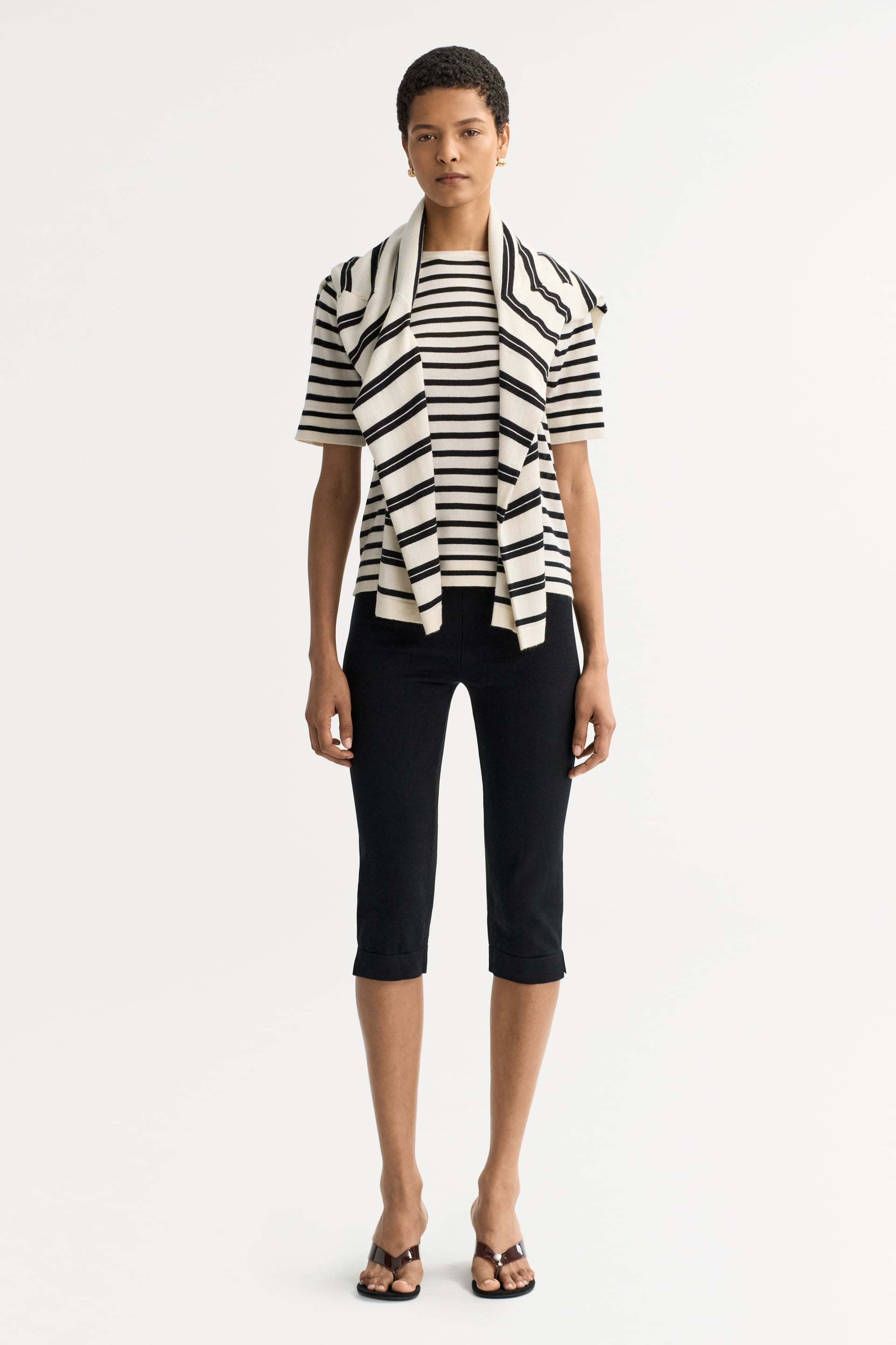 Fine knit t-shirt Striped 2