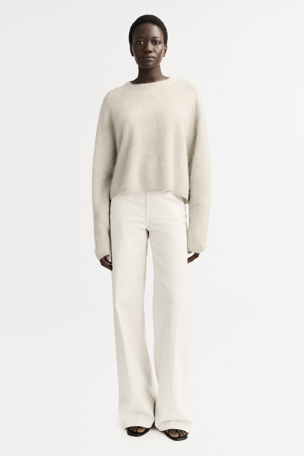 【LOOKPLE】Luxurious Cashmere Soft Hatch Round ニット /12色 11503-629-