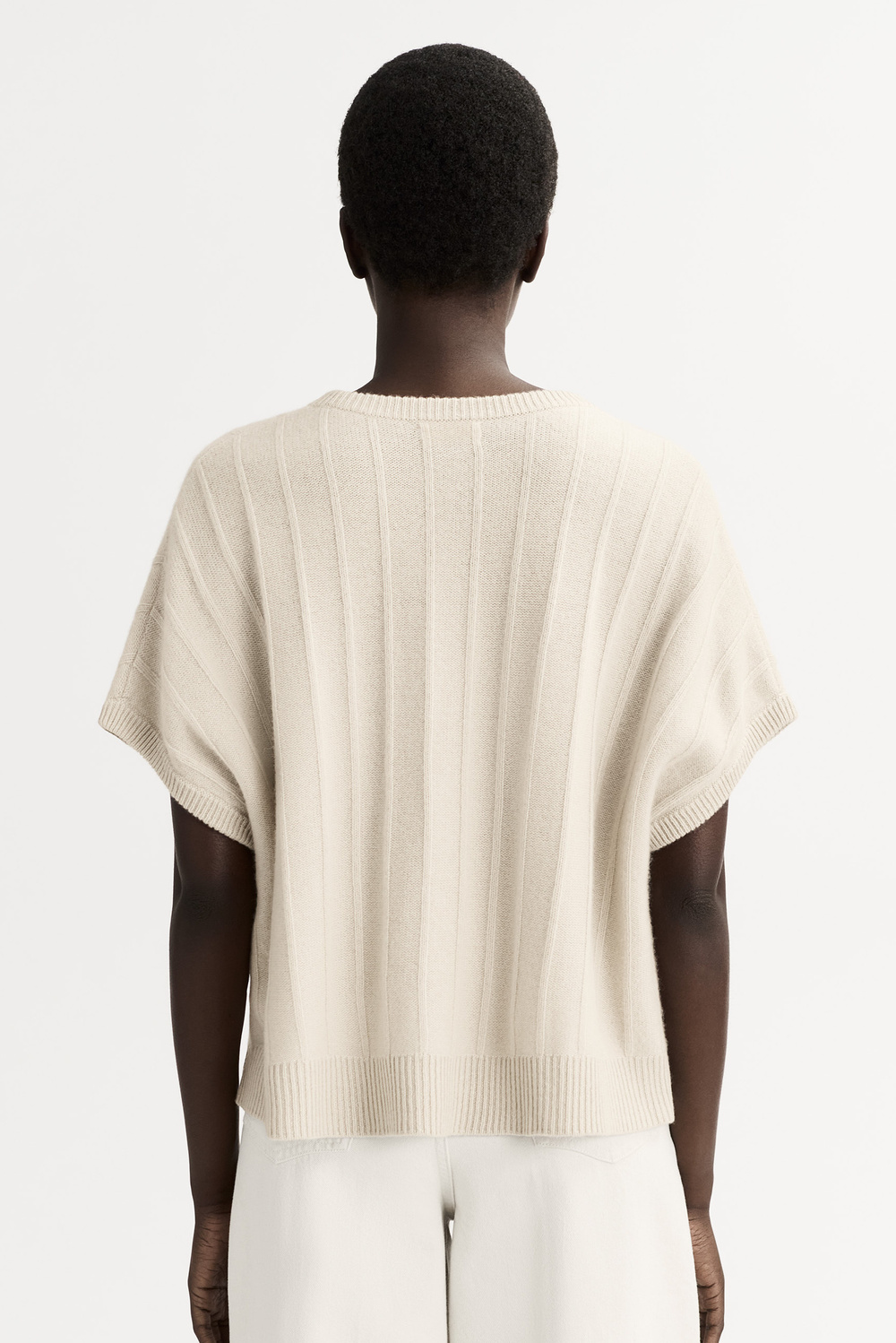 Ribbed Top - Shortsleeves - Navy | Soft Goat