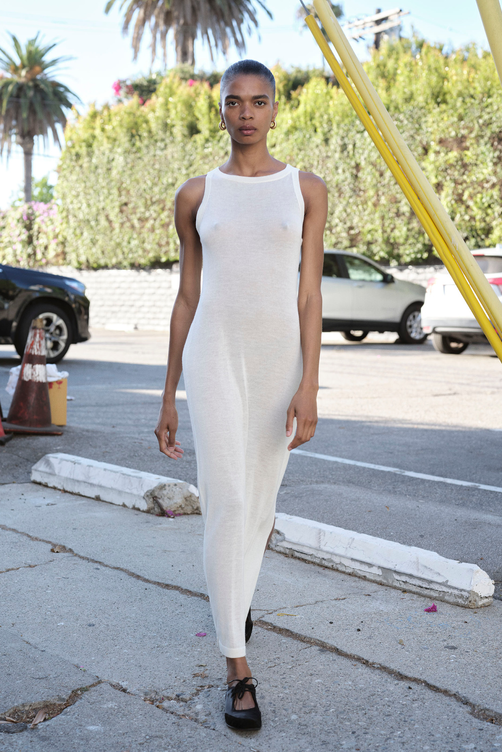 NUMU KNIT MAXI DRESS WITH BACK BOW-black