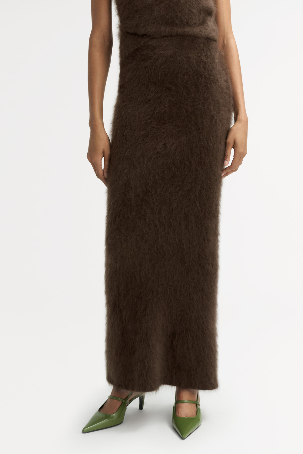 スカート Soft Goat Long Mocha-coloured brushed cashmere skirt Soft Goat Long Mocha-coloured brushed cashmere skirt
