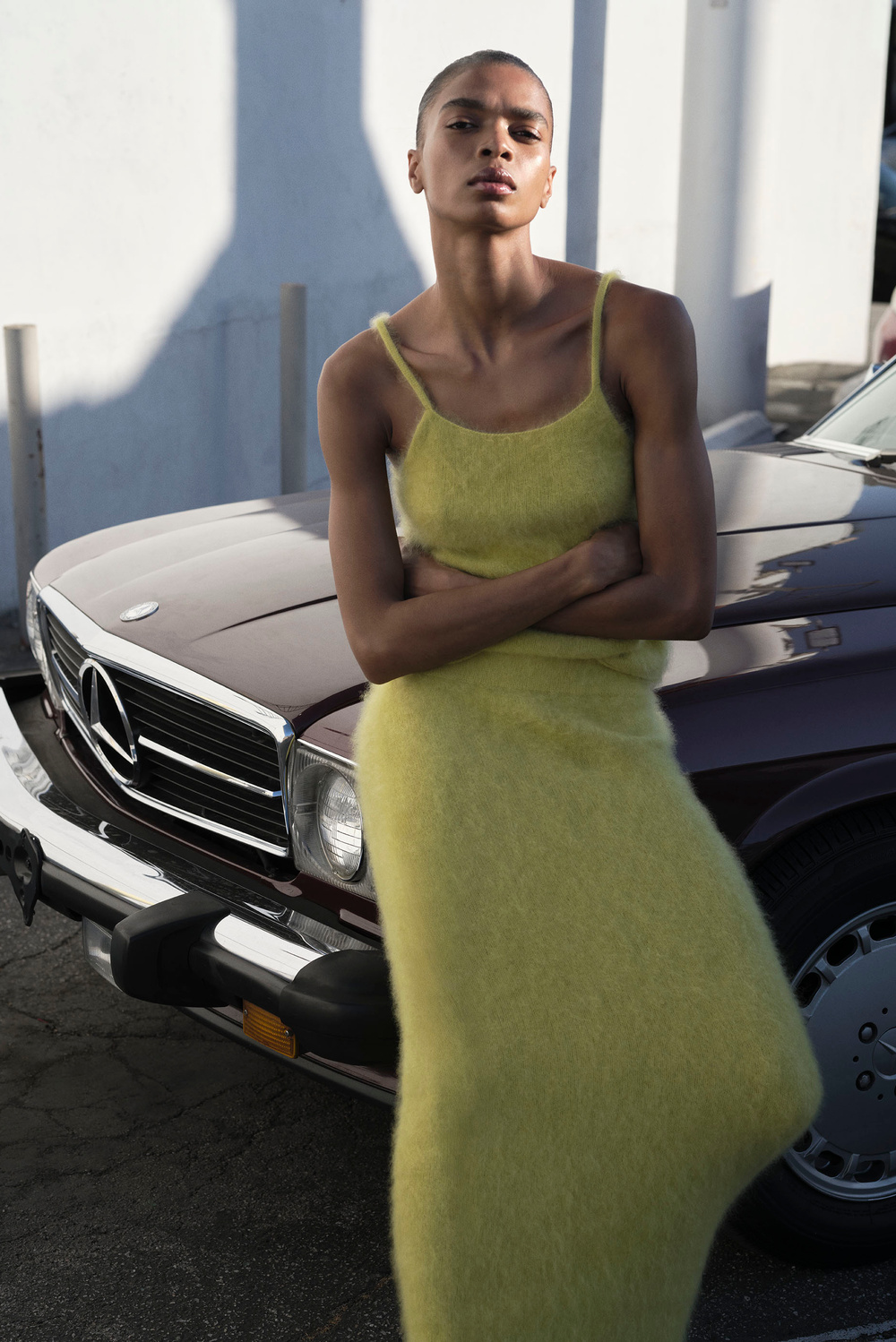 スカート Soft Goat Long Lime-coloured brushed cashmere skirt Brushed Skirt - Skirts - Lime | Soft Goat