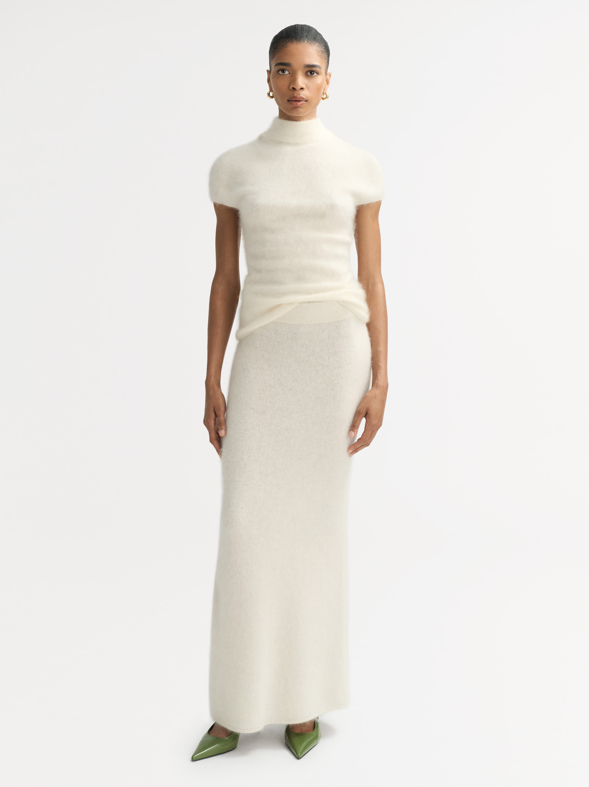 Brushed Skirt Feather White 2