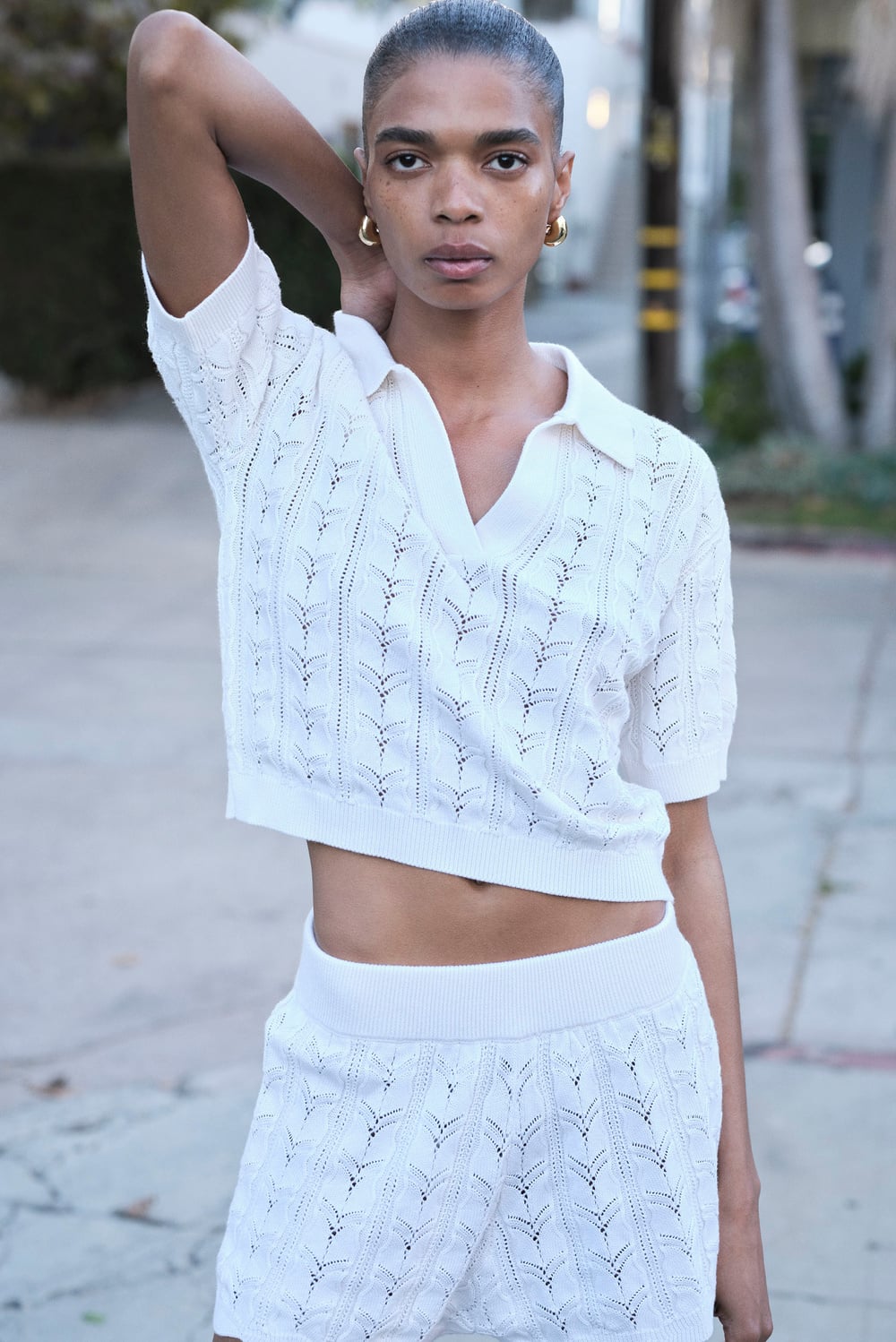 Crochet Shorts - Bottoms - Off White | Soft Goat