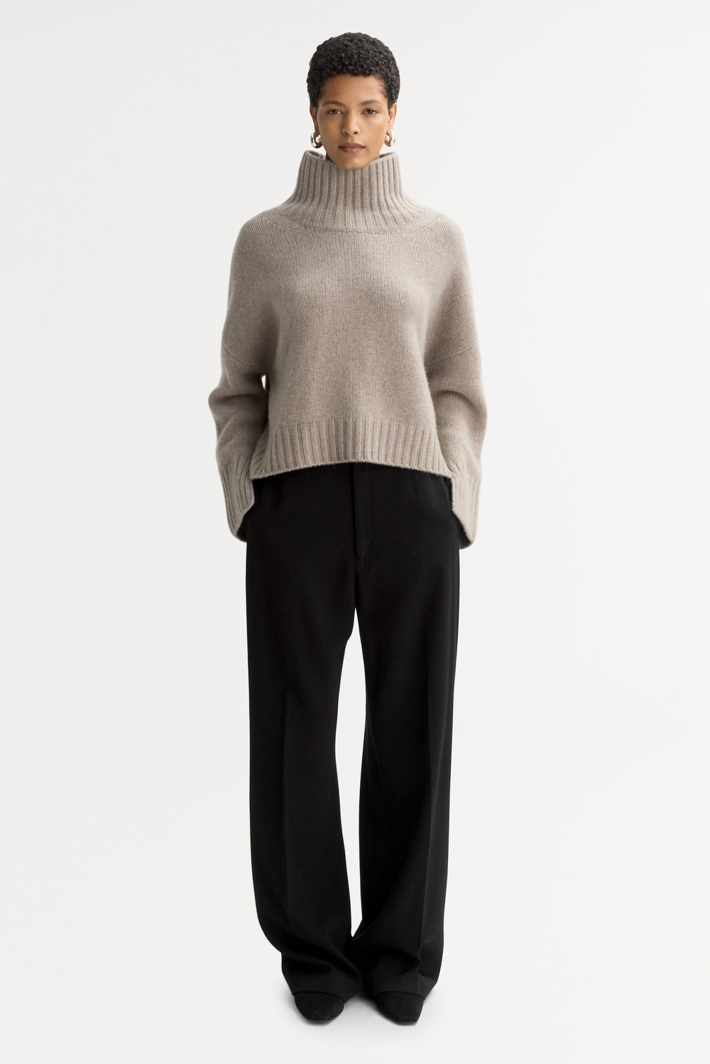 Regular fit turtleneck - Turtlenecks - Greige | Soft Goat