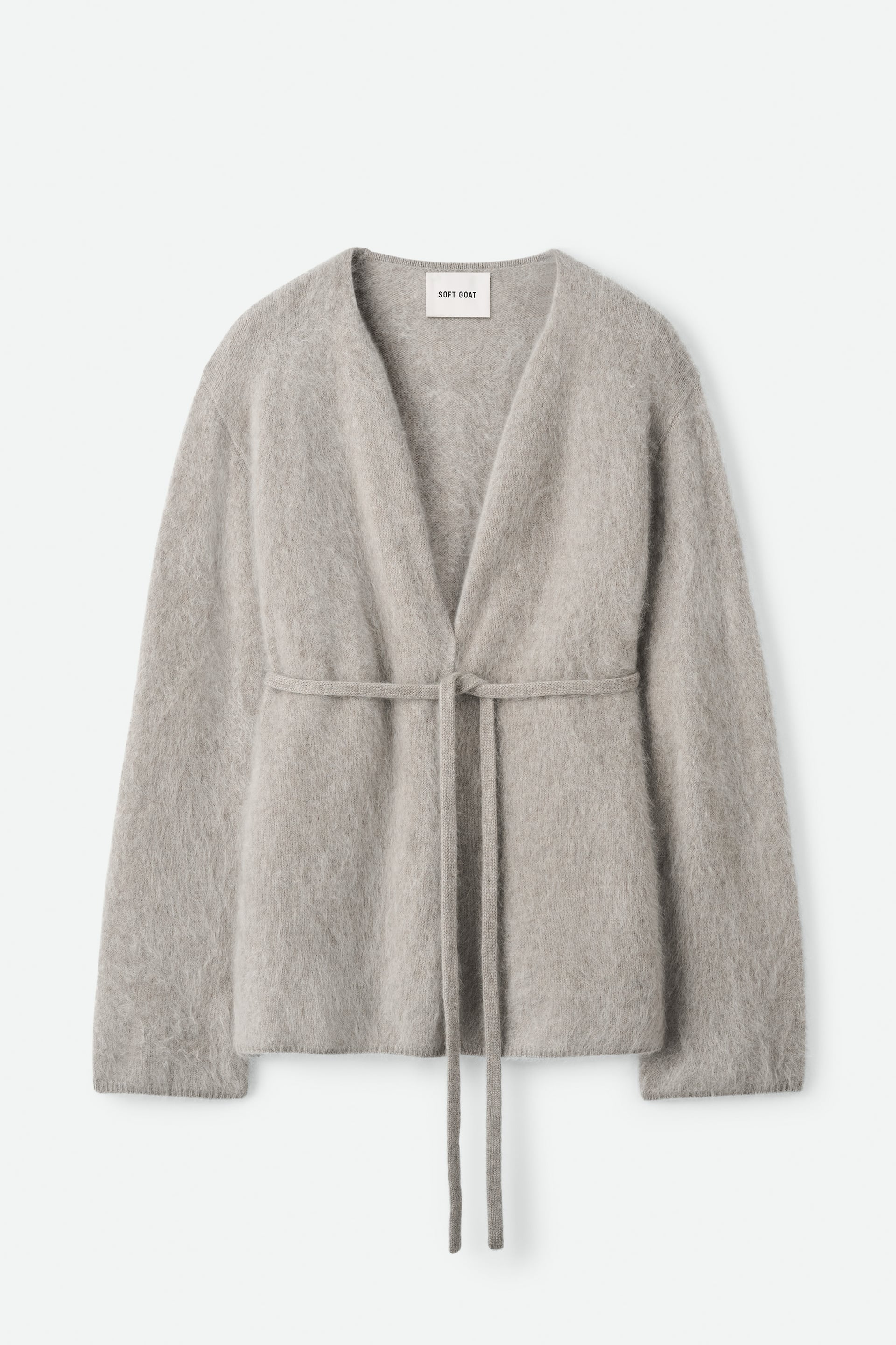 Brushed cardigan Greige 1