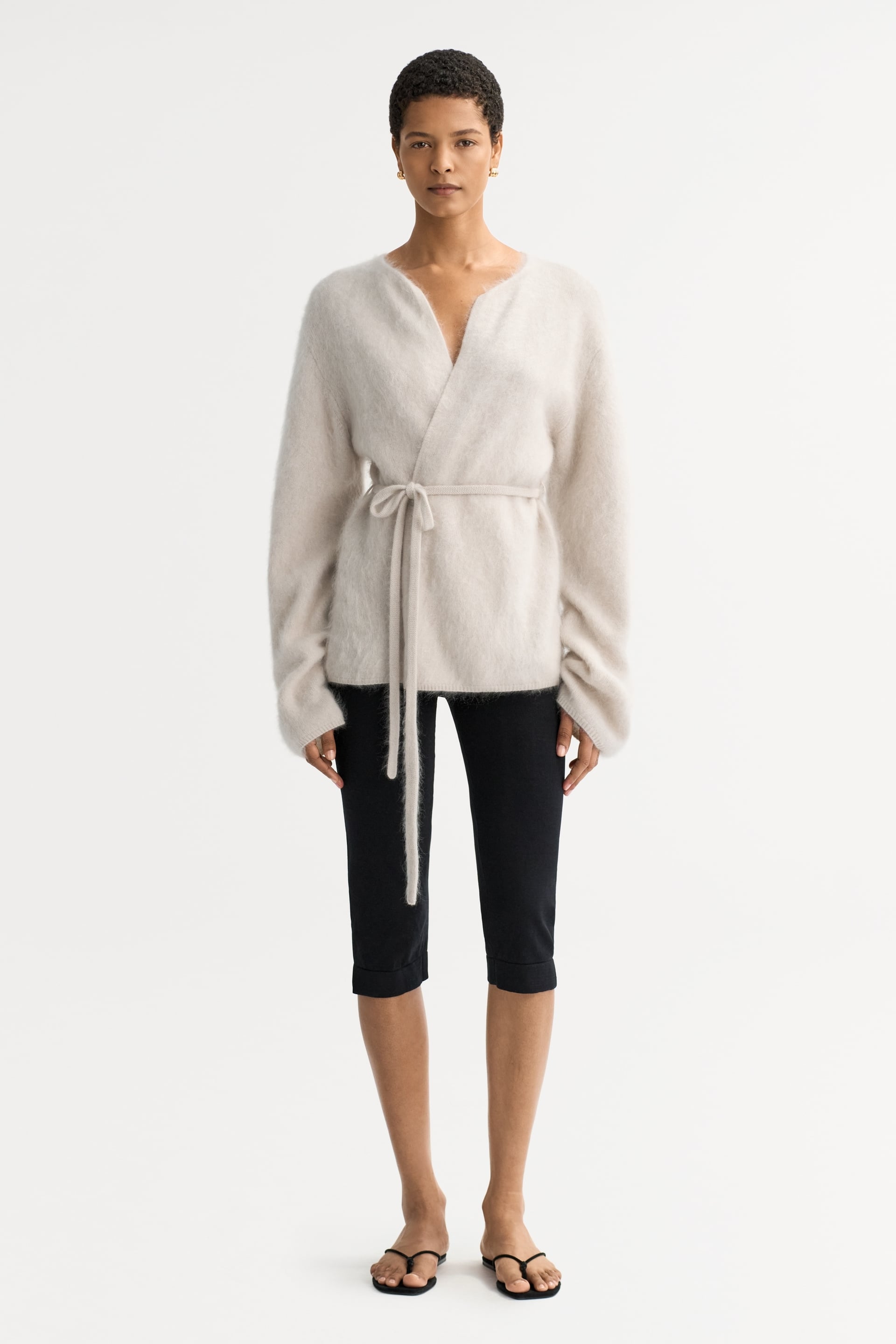 Brushed cardigan Chalk 2