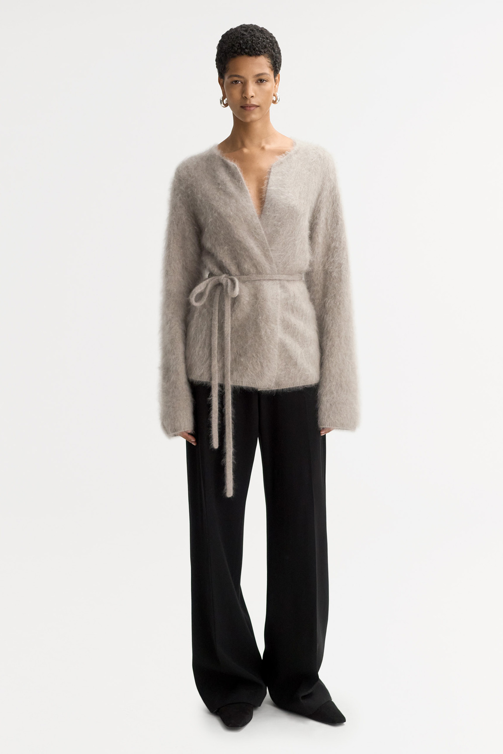 Brushed cardigan - Cardigans - Chalk | Soft Goat