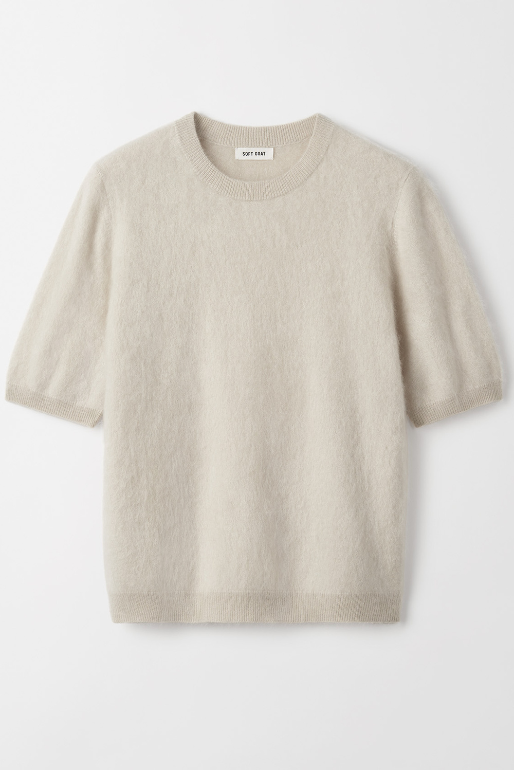 Short sleeve crewneck - Shortsleeves - Greige | Soft Goat