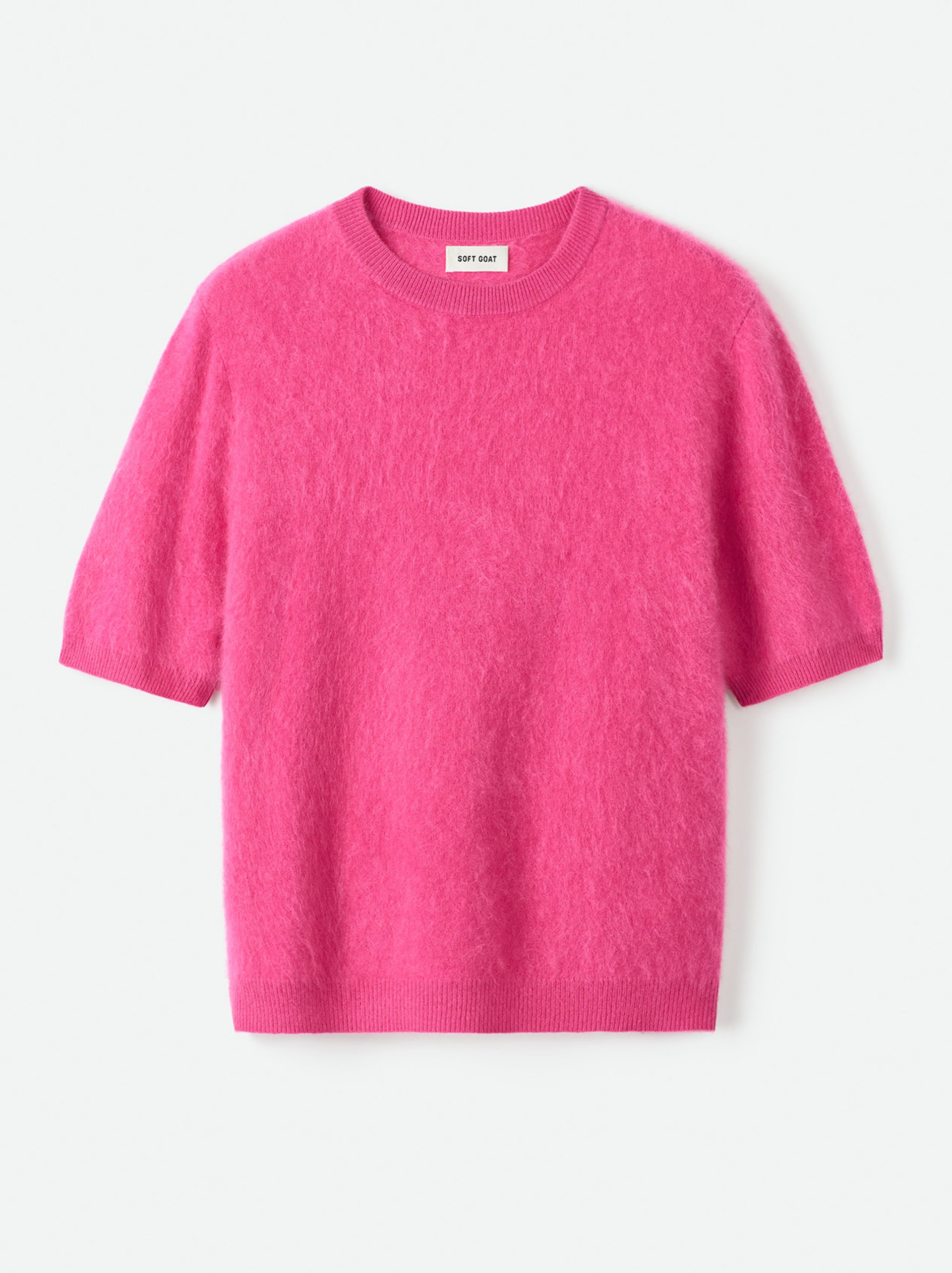 Brushed Short Sleeve Fuchsia 1