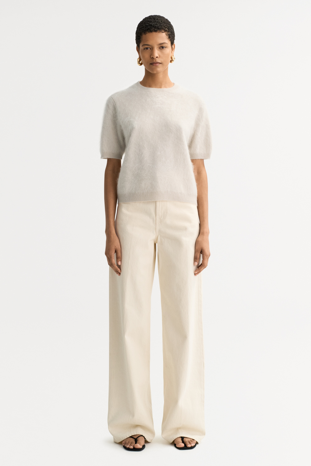 Brushed short sleeve - Shortsleeves - Chalk | Soft Goat