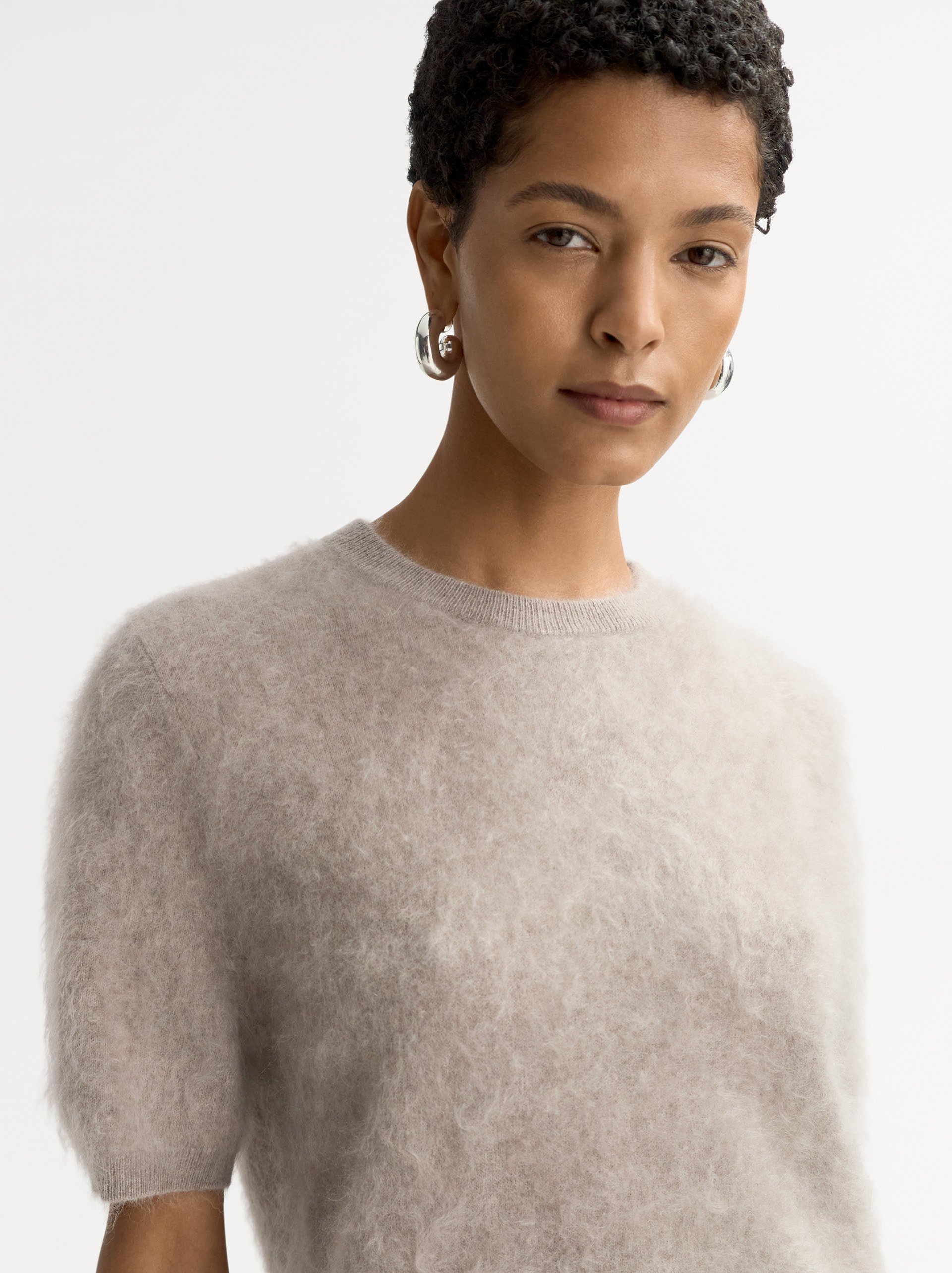 Brushed short sleeve Greige 2