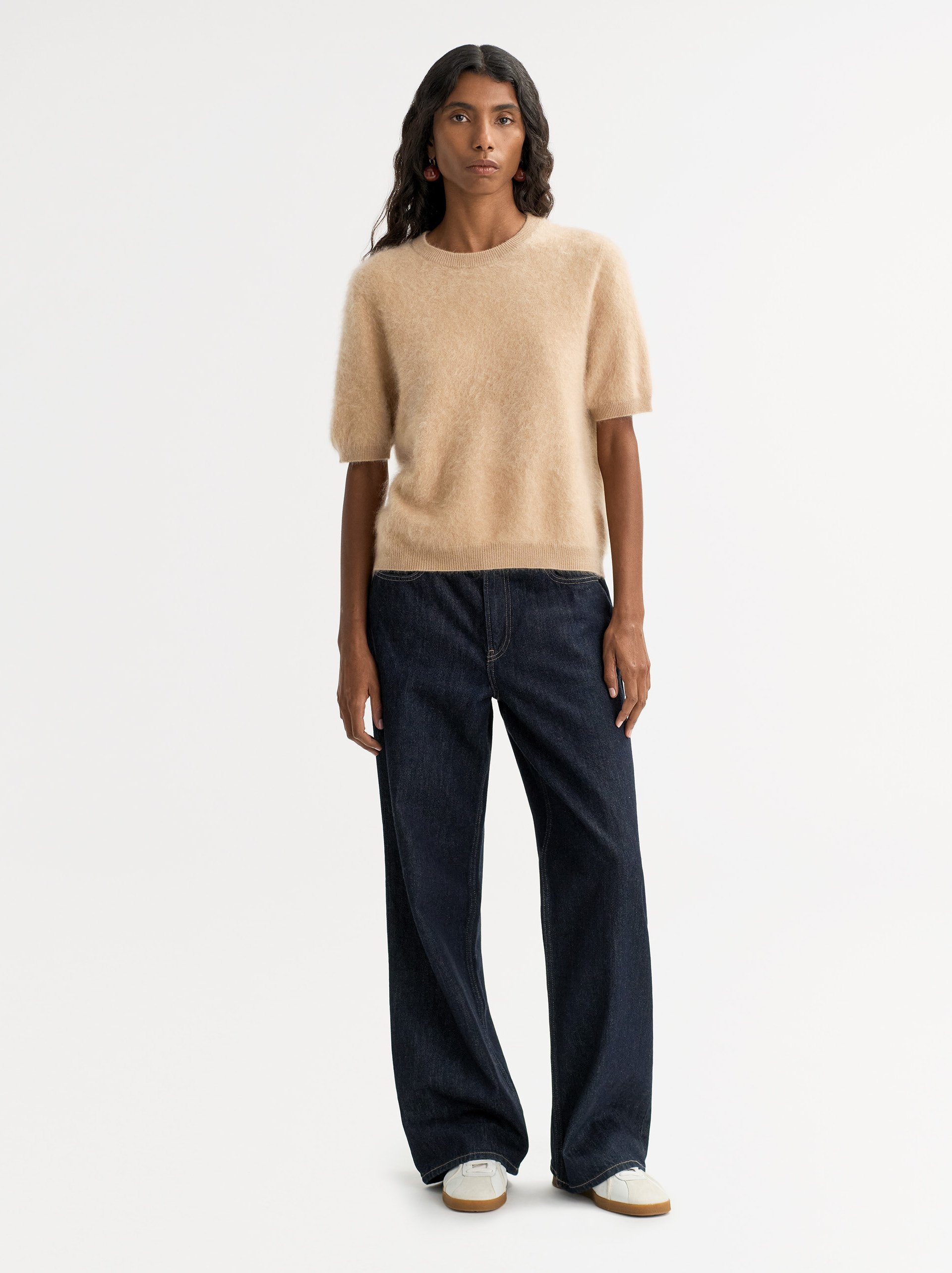 Brushed Short Sleeve Camel 2