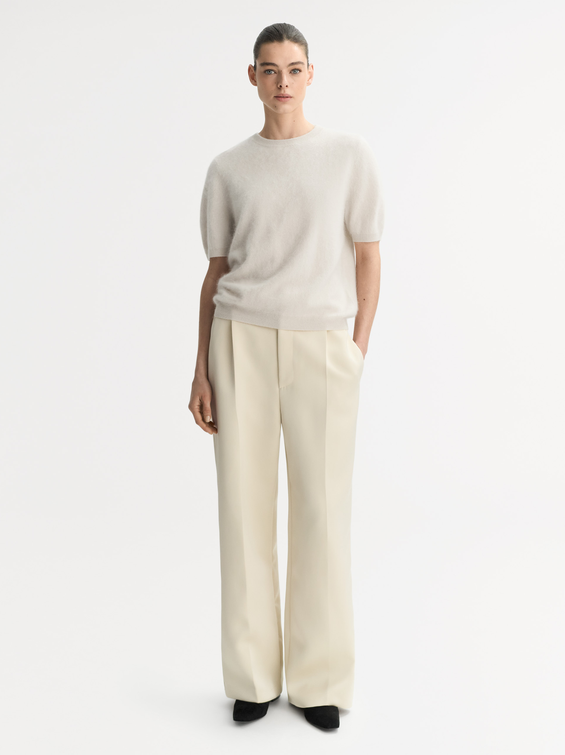 Brushed short sleeve Chalk 2