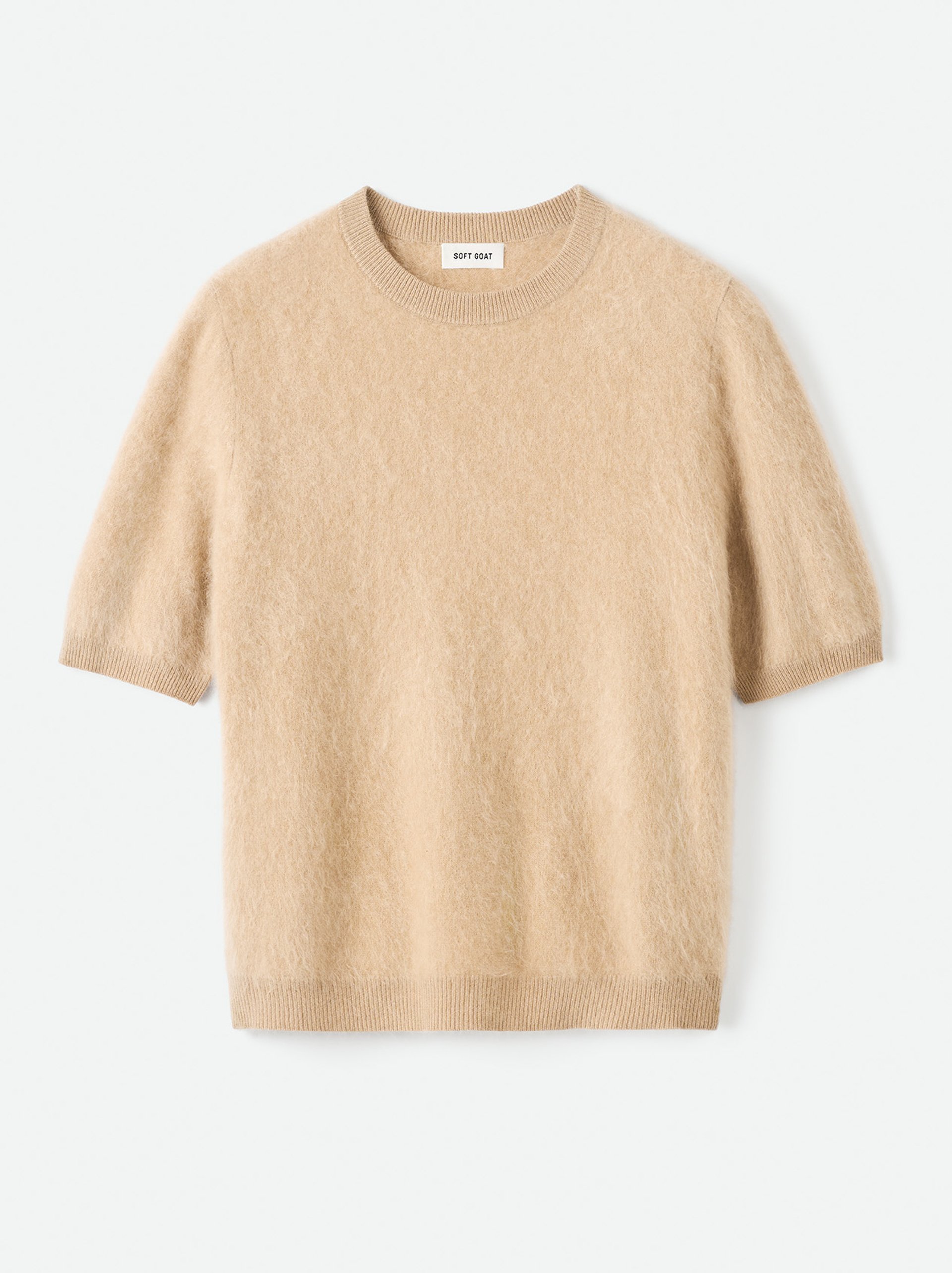 Brushed Short Sleeve Camel 1