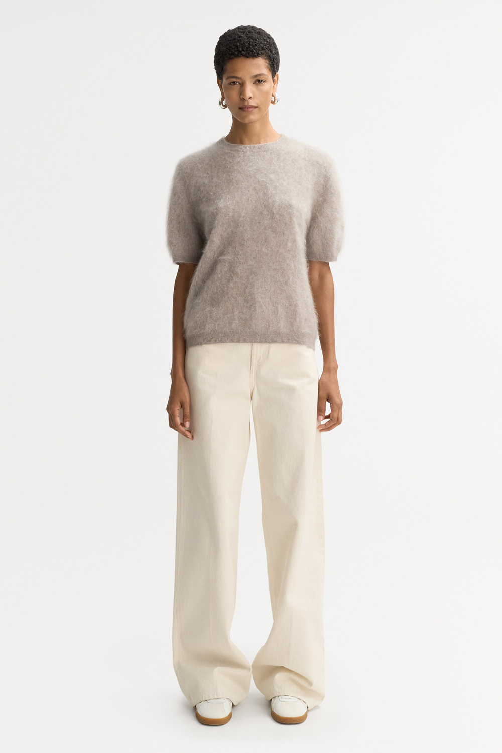 Short sleeve crewneck - Shortsleeves - Greige | Soft Goat