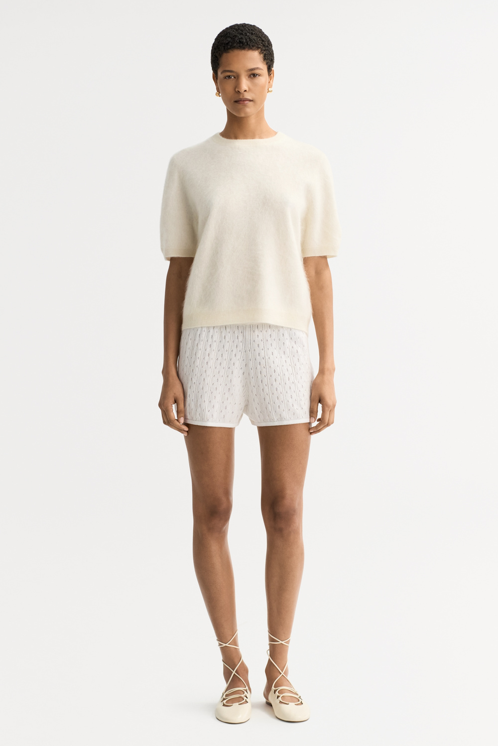 Brushed pique - Shortsleeves - Greige | Soft Goat