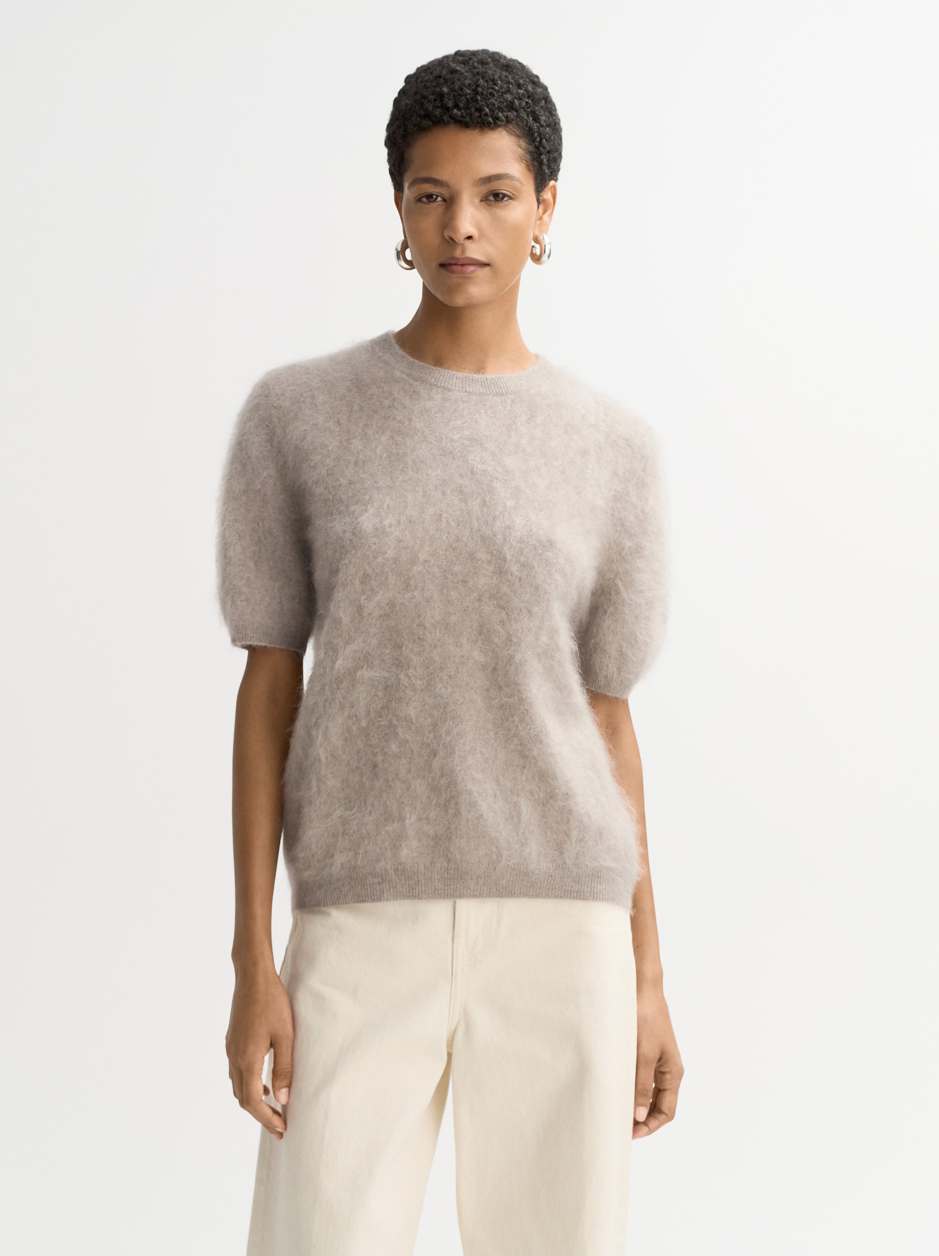 Brushed short sleeve Greige 2