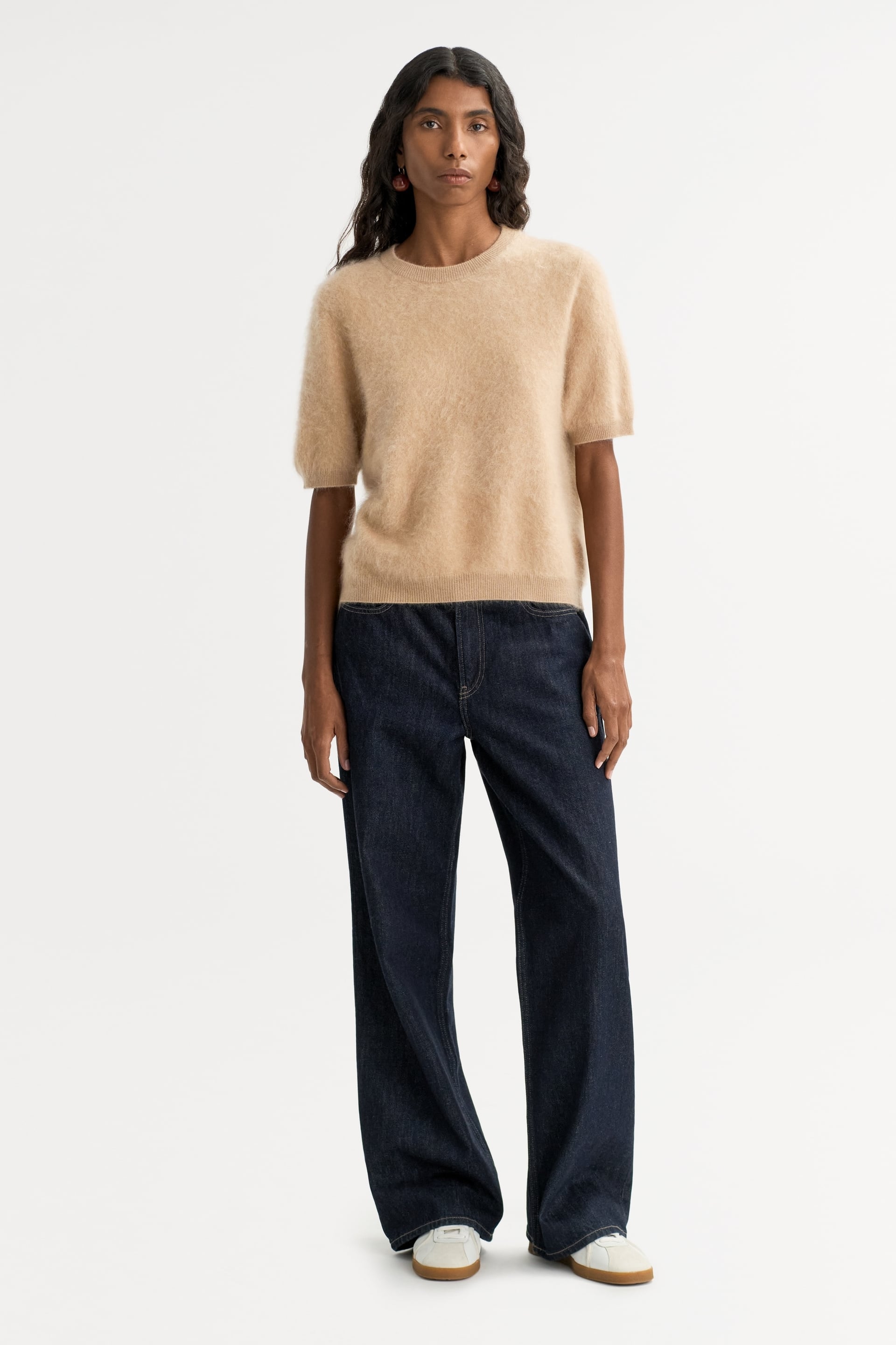 Brushed Short Sleeve Camel 2